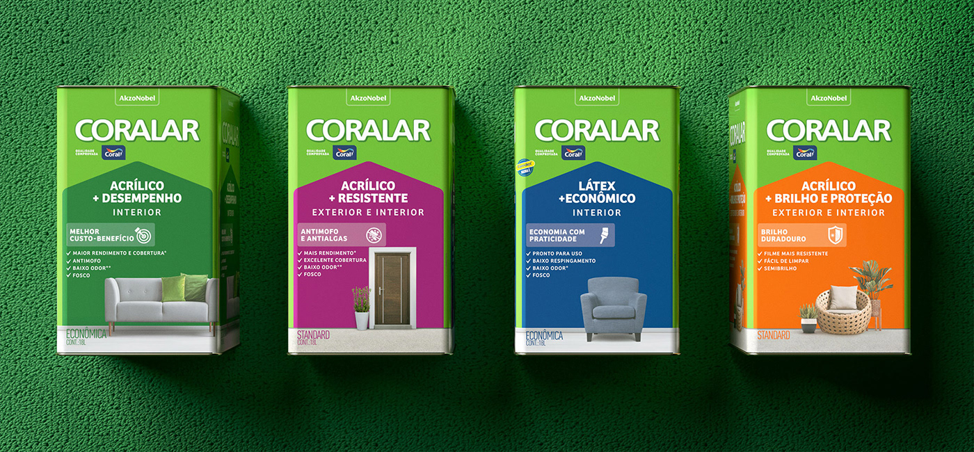coral paint tinta product design  brand identity Packaging CORALAR