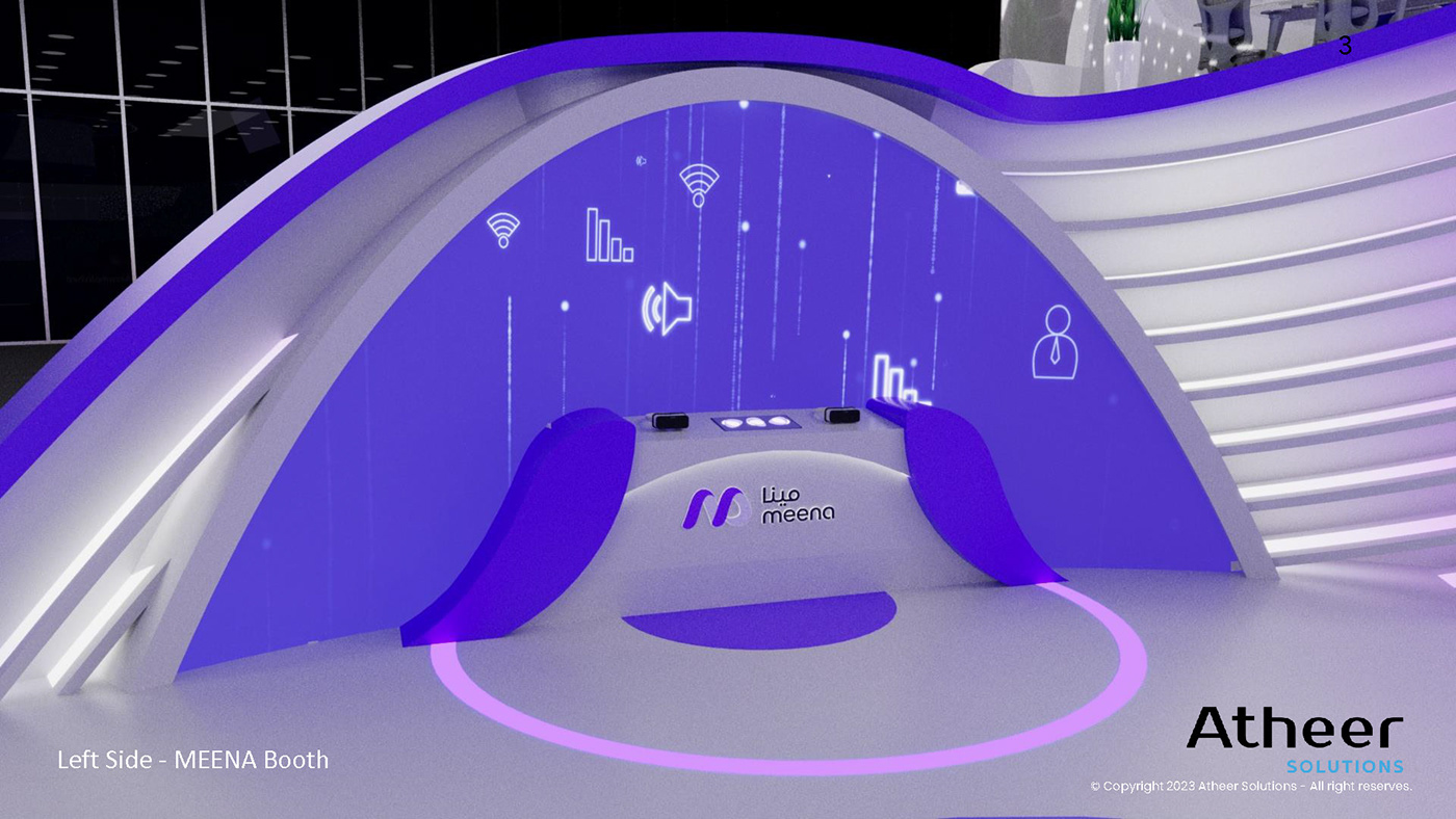 booth Exhibition  Technology hologram 3D corona cinema 4d рендер