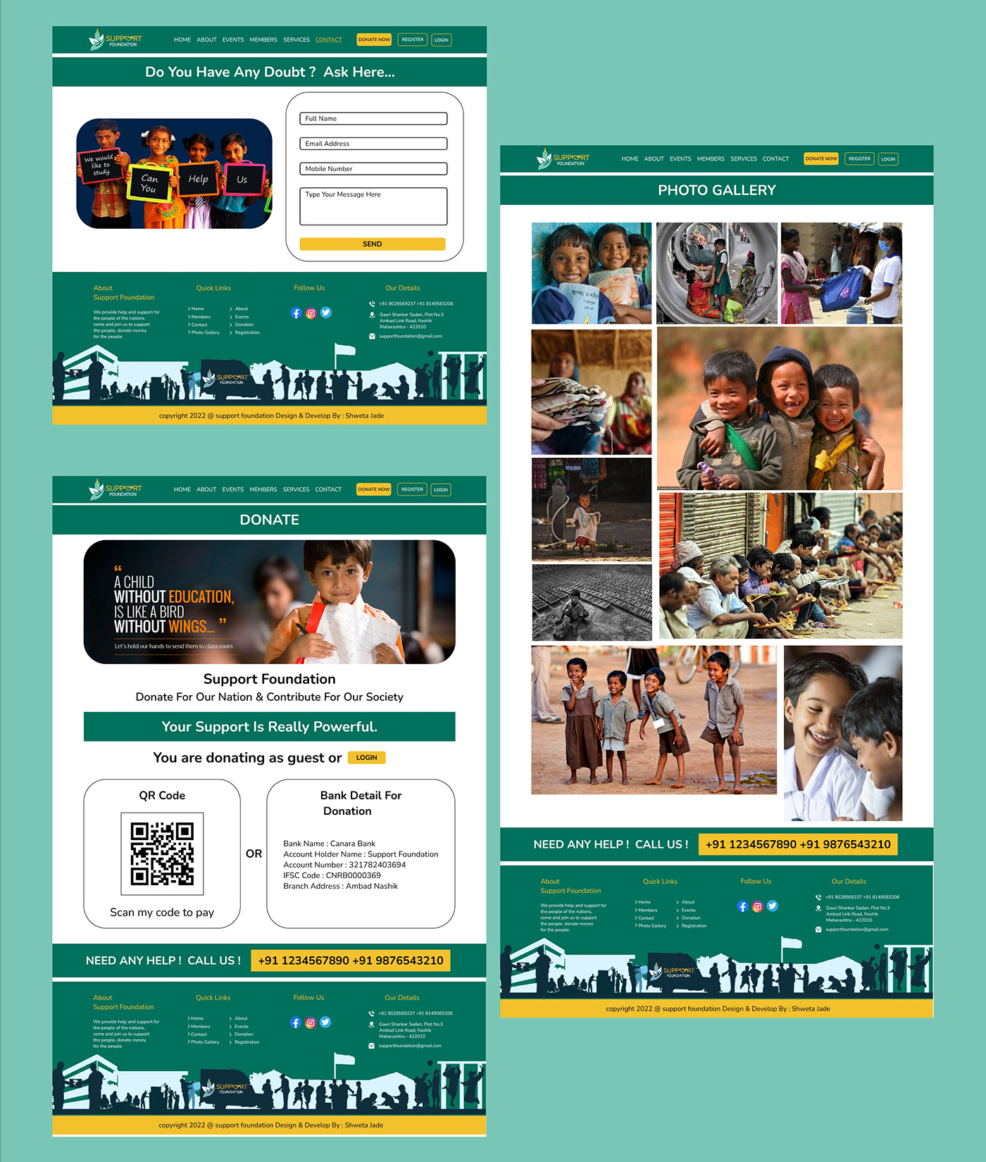 charity donation NGO NGO website non-profit photoshop UI UX Case study uxdesign Web Design  xD