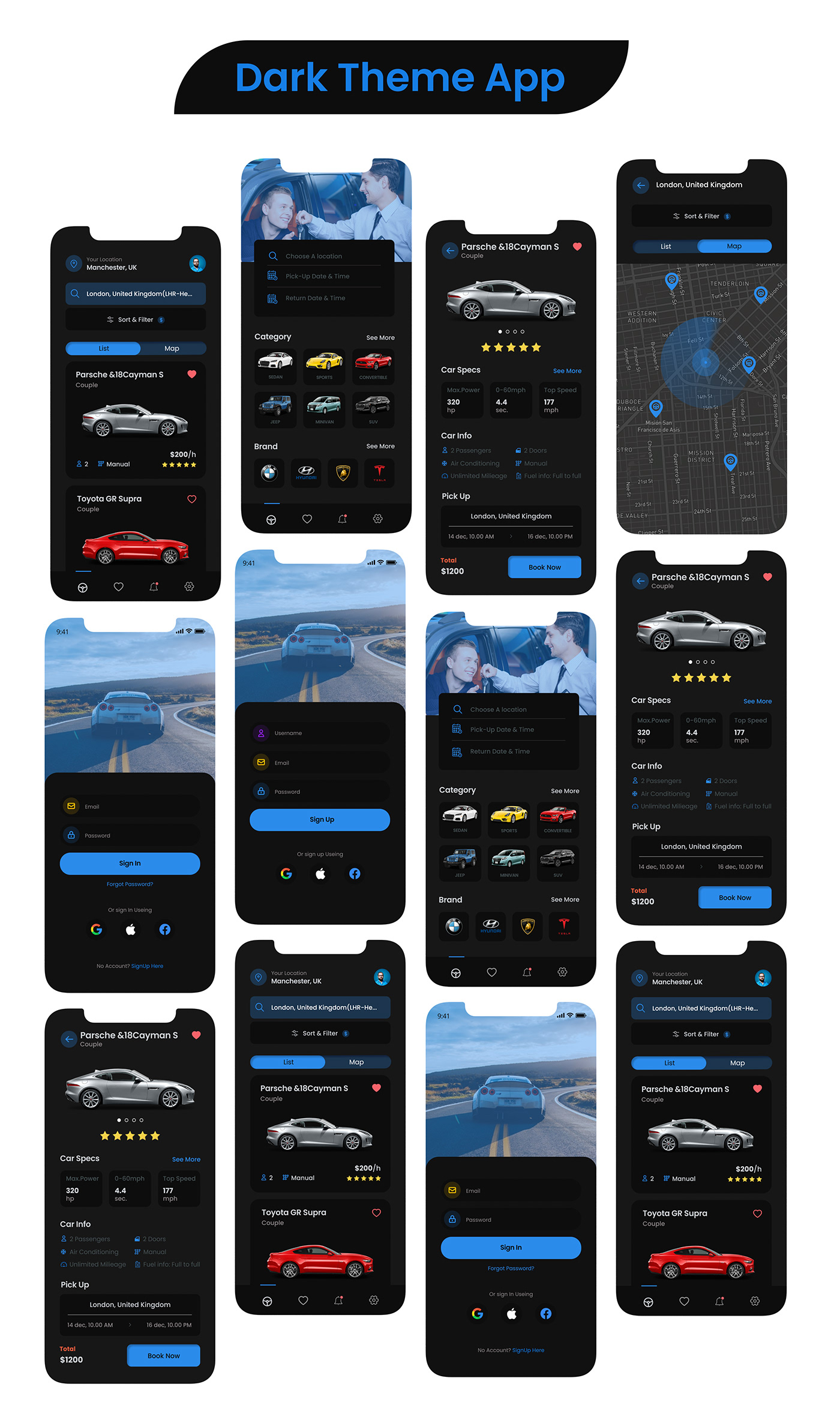 Car rental Car rental services Car Renting app Figma iOS App mobile app design p2p p2p car sharing sharing