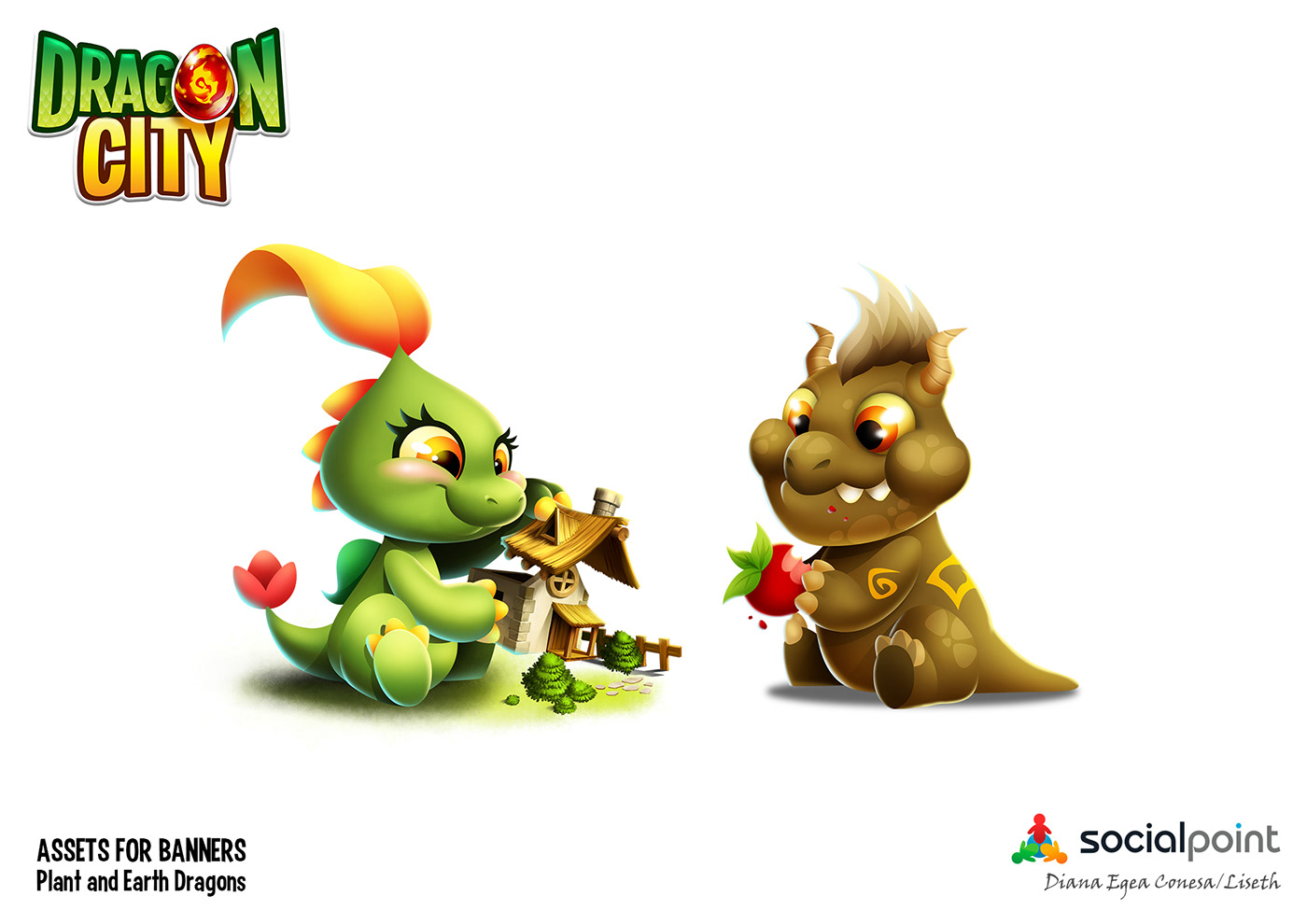 Dragon City Social Point videogame characters dragons flame star