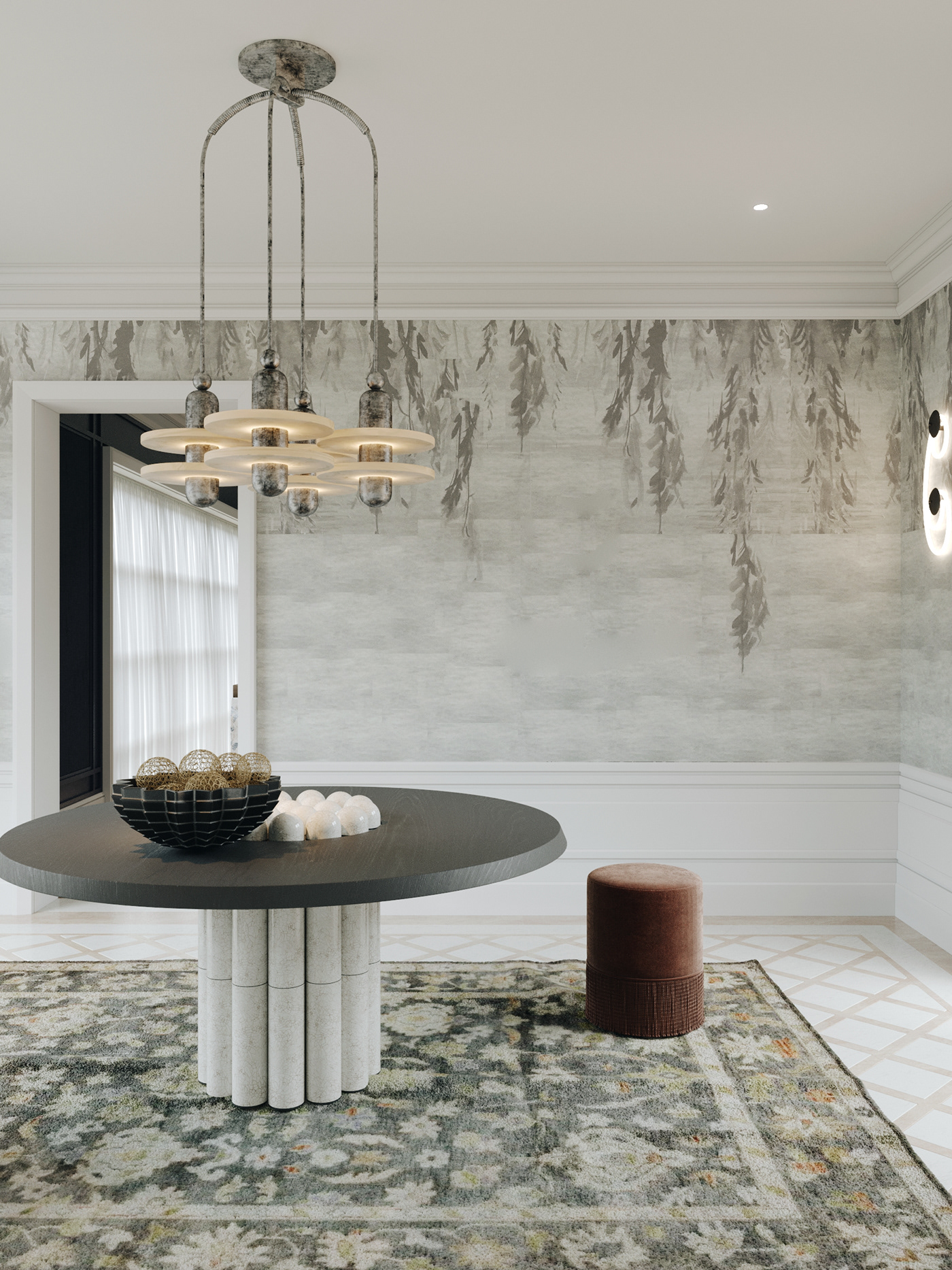 3dsmax archviz CGI corona render  Entrance Interior interior design  Render Villa visualization