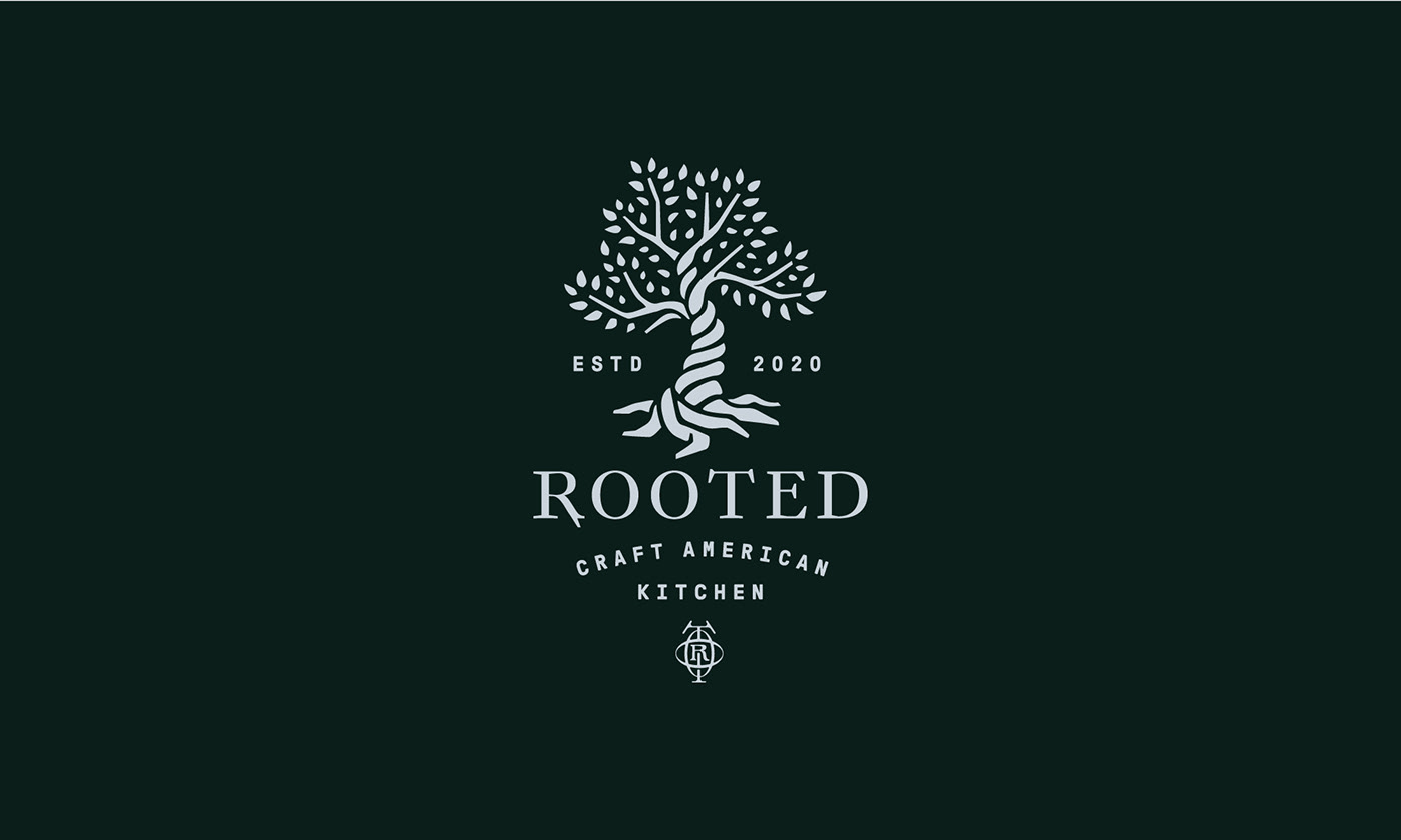 Final Rooted logo in portrait lockup