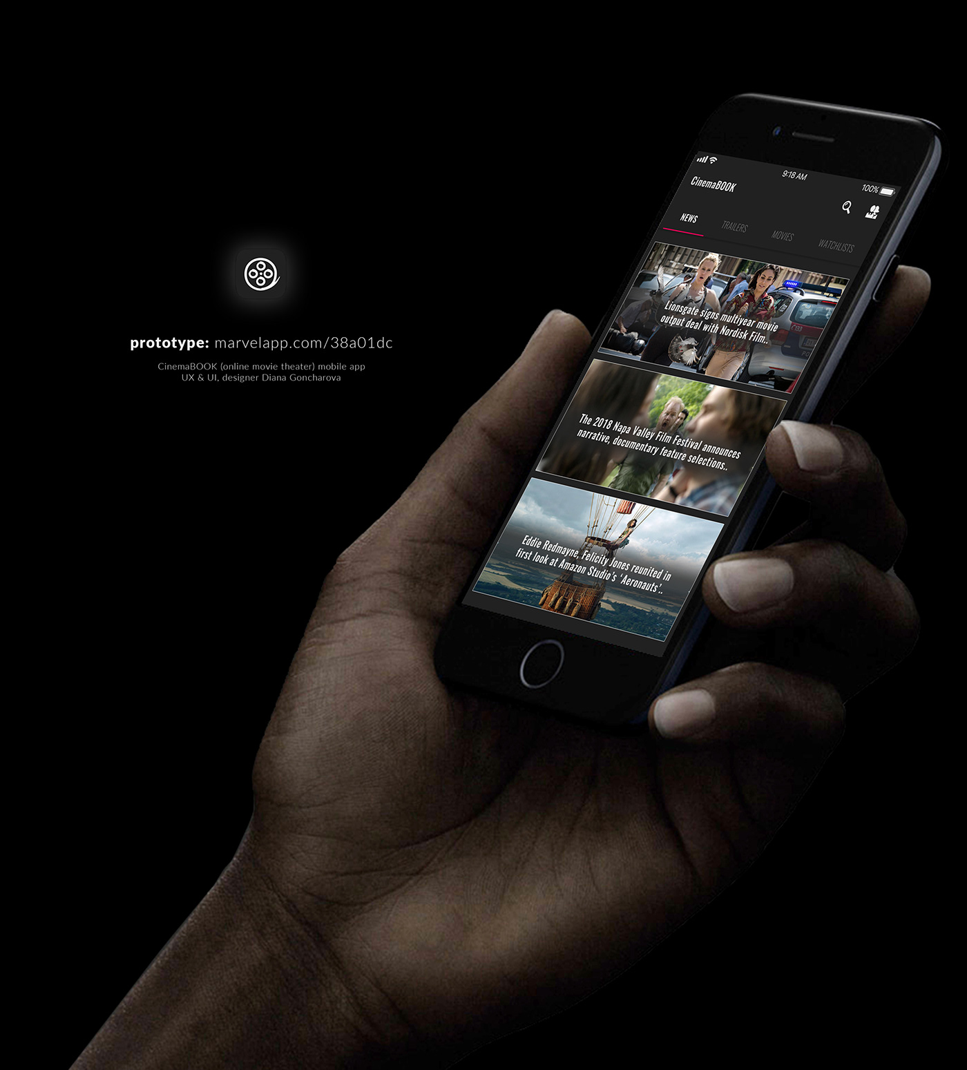 Mobile app ux user experience UI user interface google material design movie Cinema