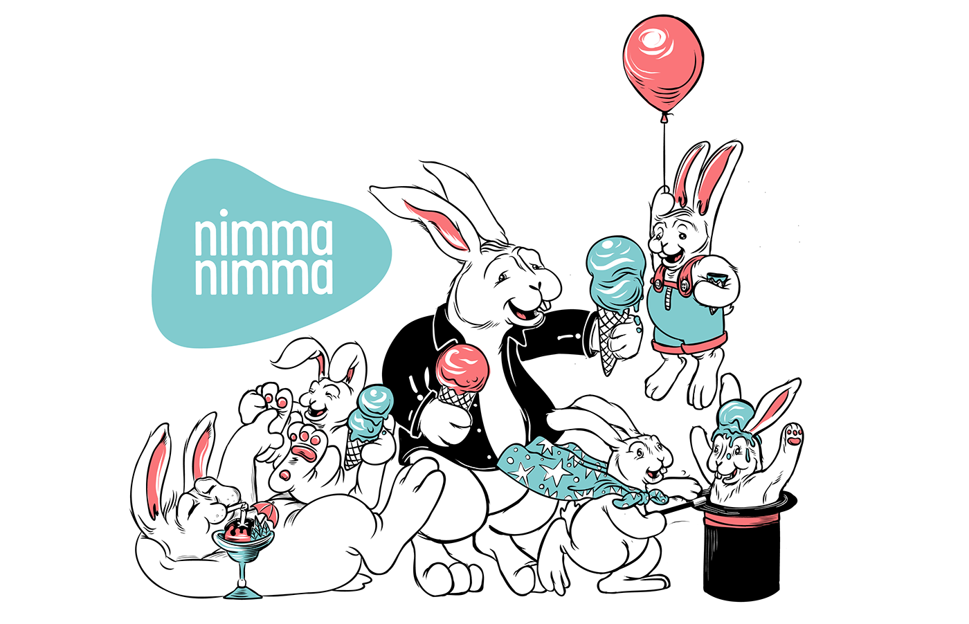 adobe illustrator bunny Character design  Drawing  Gelato ILLUSTRATION  Logo Design logos rabbit vector