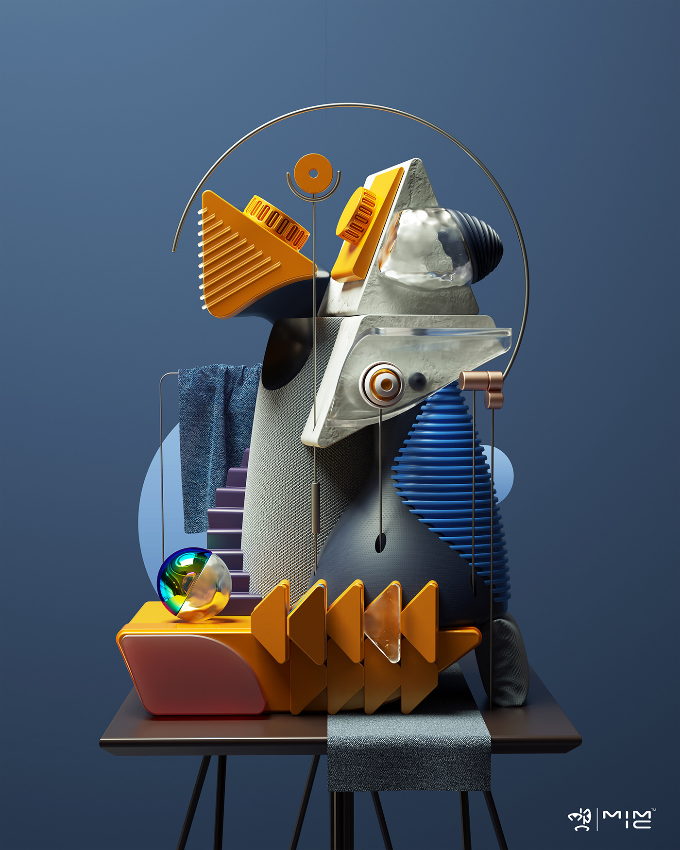 3D illustratiuon Digital Art  Picasso cinema4d photoshop Illustrator contemporary modern composition cubism