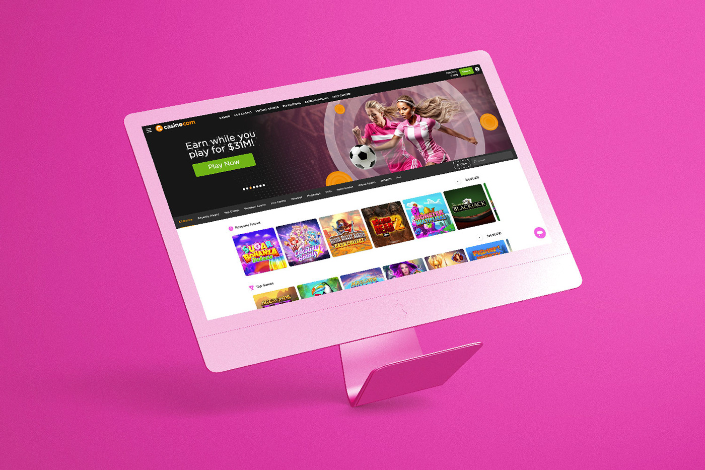 design branding  marketing   Casino Online Slots gambling Gaming barbie pink