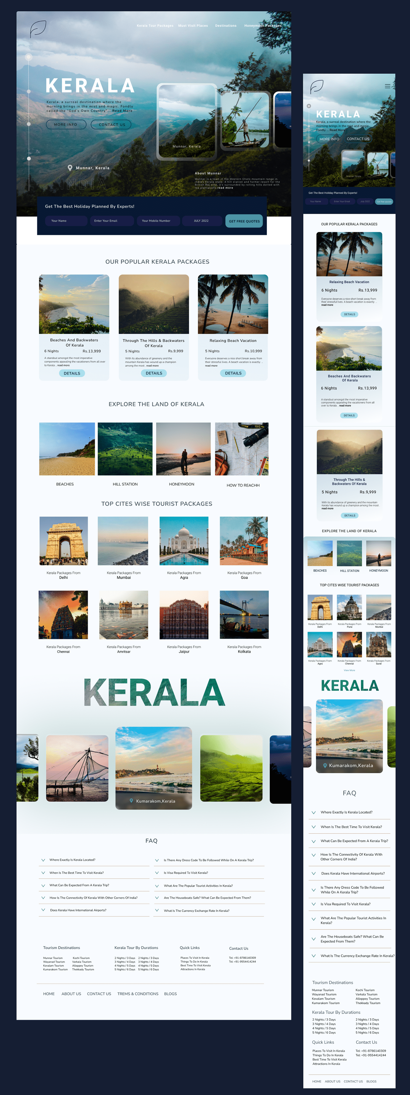 figma design kerala website landing page tourism website tourism website design Travel Website Travel website design Web Design  Website Website UI design