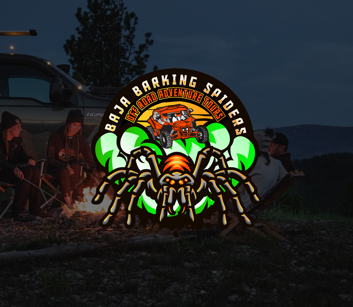 Baja Barking Spiders | DFF Road Adventure Tours Logo Designers | Design Alligators