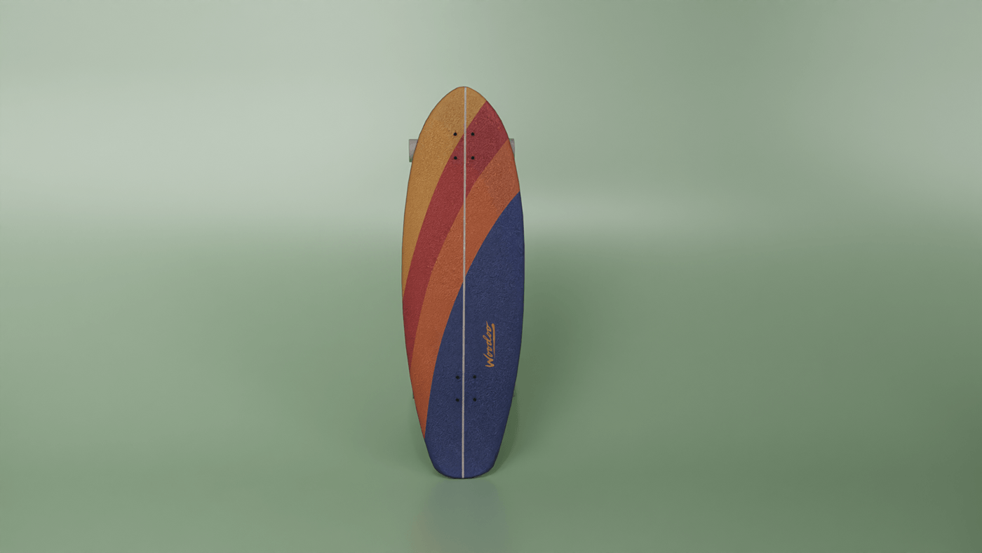 skate cruiser 3d modeling texture Substance Painter 3ds max blender Render 3D surfskate