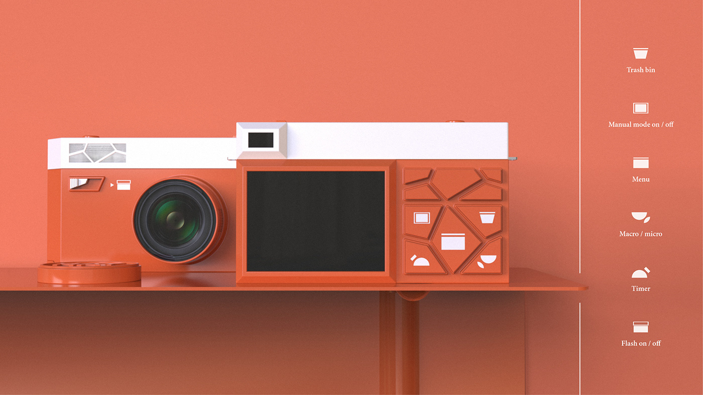 hay digital camera product industrial design sketch 3D Render contemporary