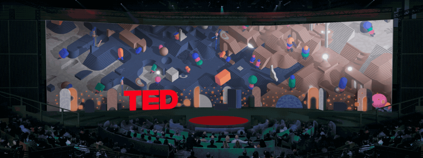 TED Talks TED animation  STAGE DESIGN ILLUSTRATION  Event projection