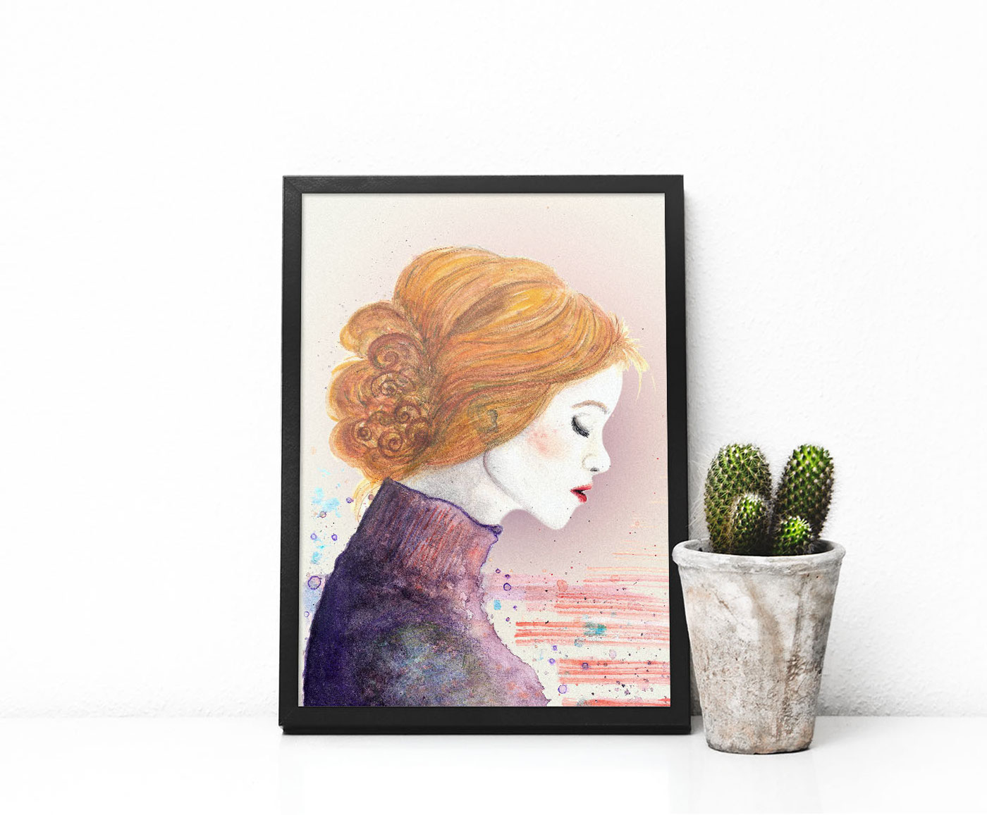ILLUSTRATION  watercolors actress female portrait ink handmade art Drawing  graphic