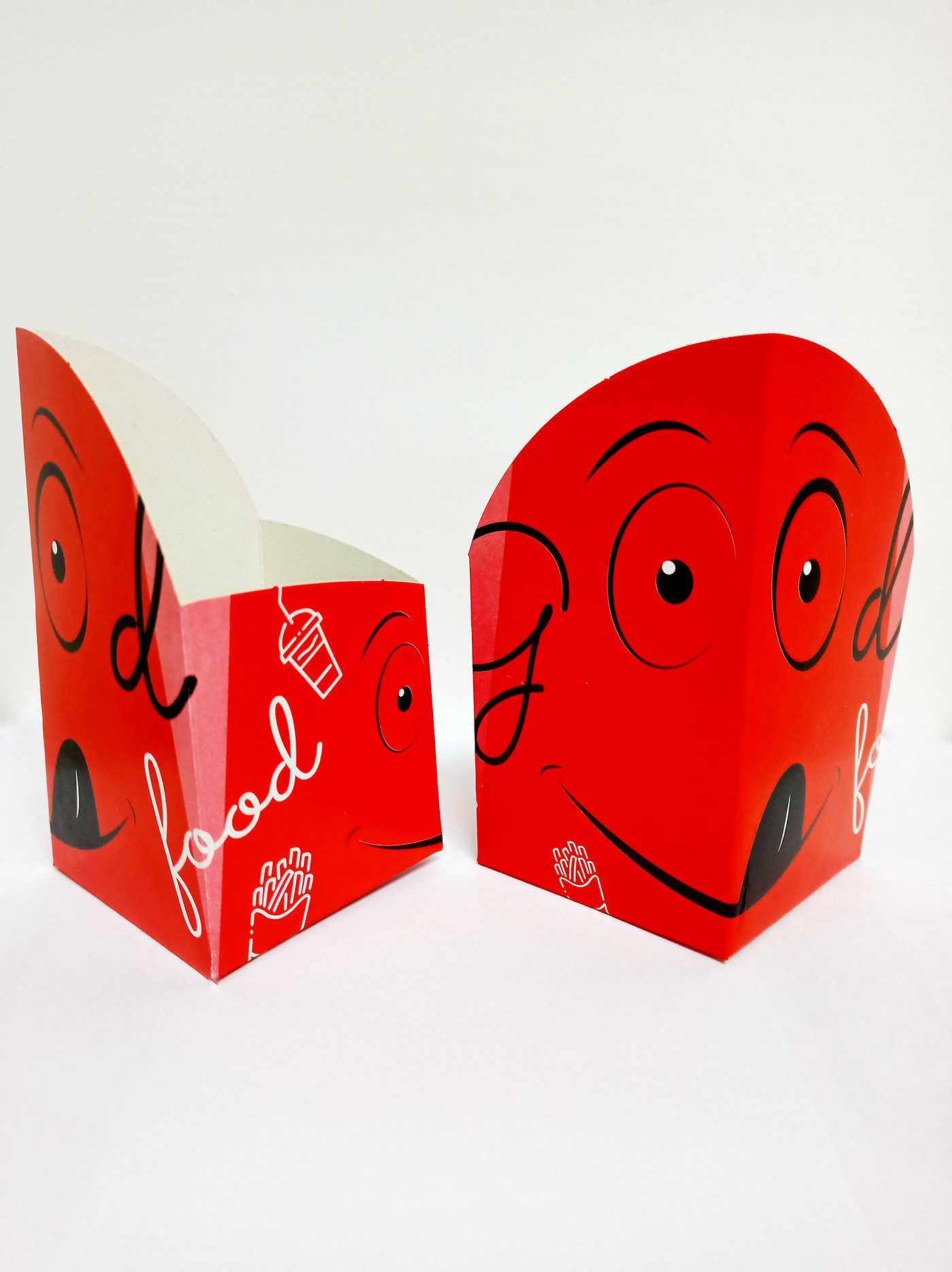 adobe cardboard design Fast food Food  Fries frites Illustrator Packaging