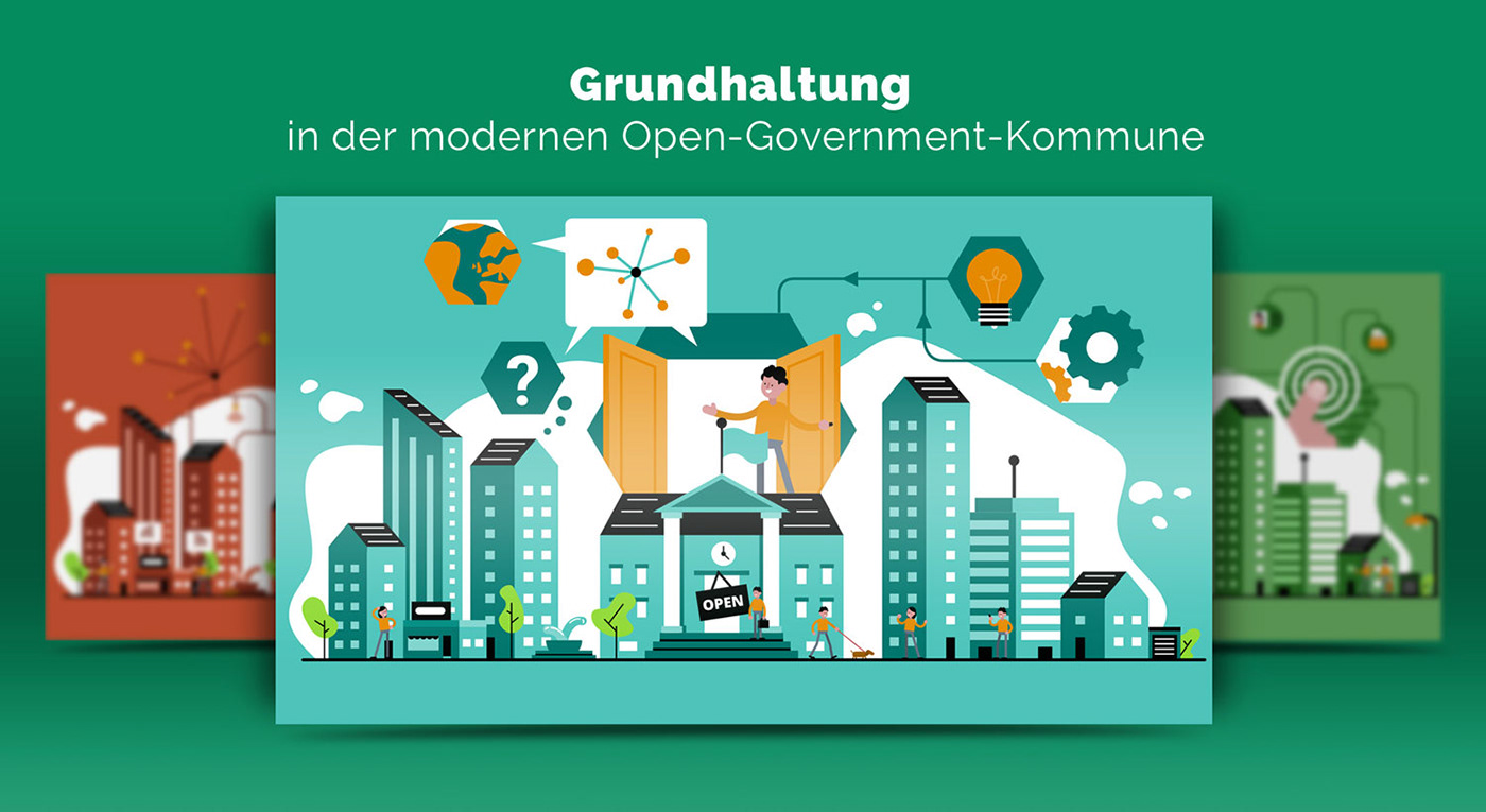 open government ILLUSTRATION  informative illustration infografik IT vector future city zukunft stadt