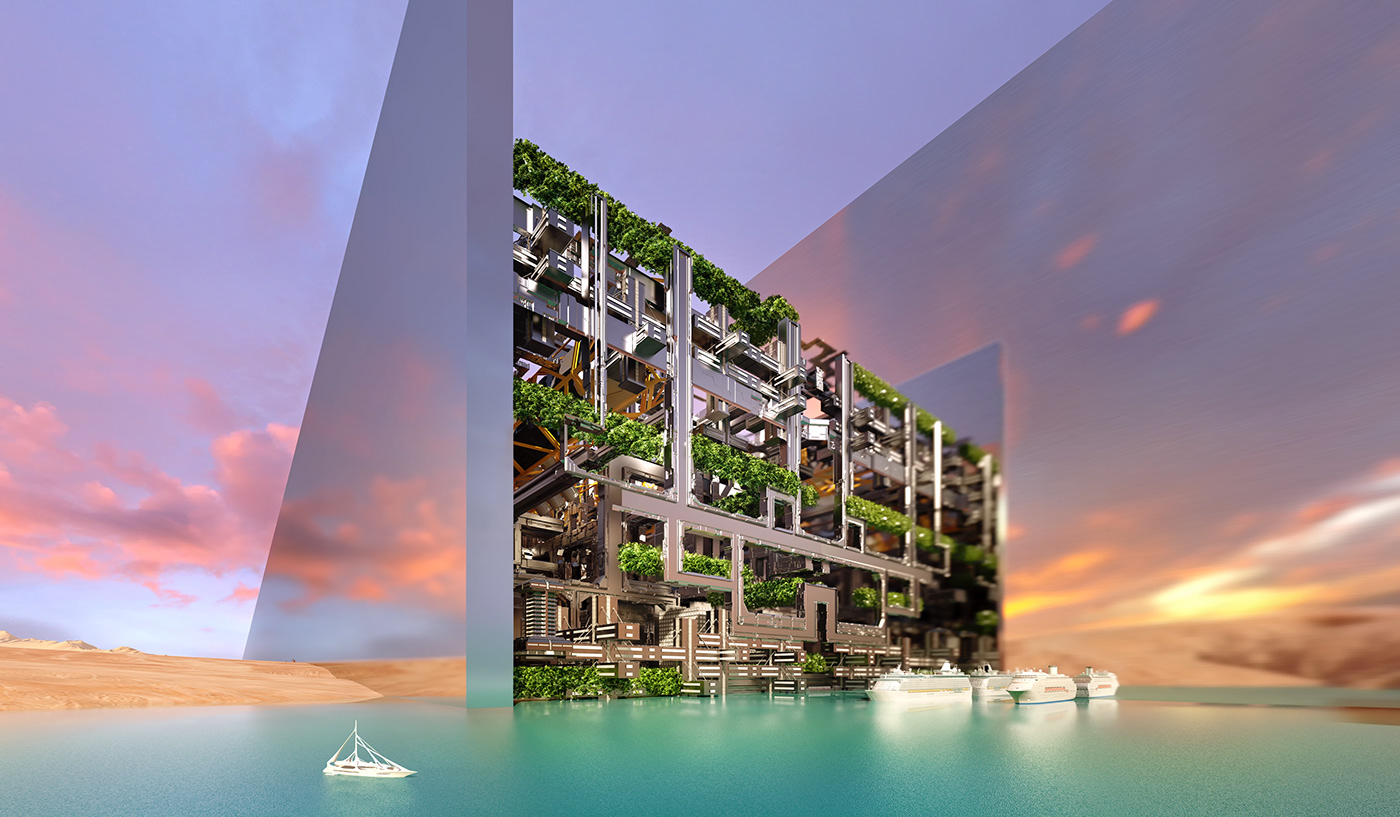 neom Saudi Arabia future city sci-fi architecture visualization 3D stocks Megacity the line