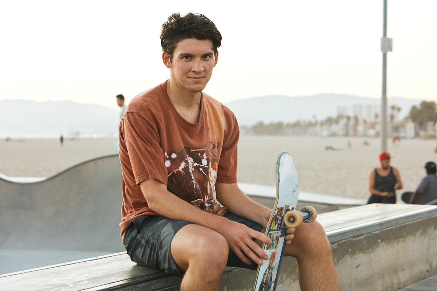 athlete beach fitness lifestyle professional sand skate skateboard sunset teenager