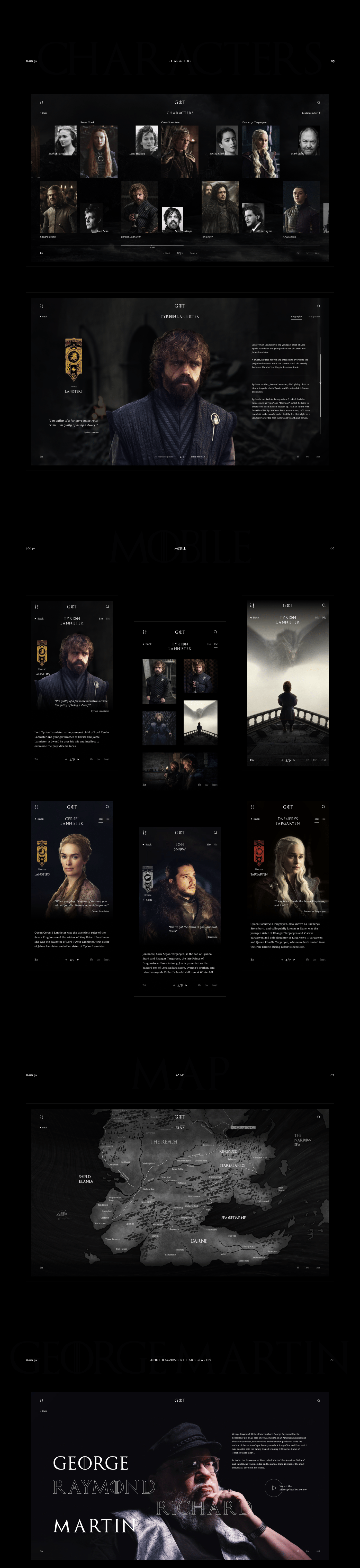 design Game of Thrones got hbo Web Webdesign winter is coming