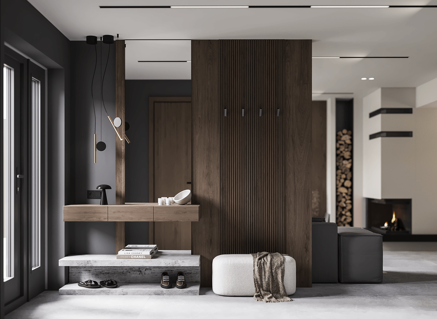 interior design  visualization corona 3ds max Render 3D modern hygge cozy living room