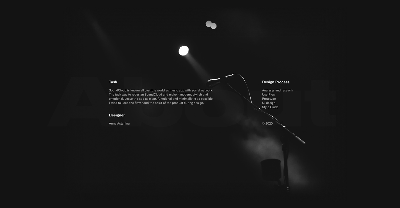 app concept design interaction minimal music soundcloud swiss style UI ux