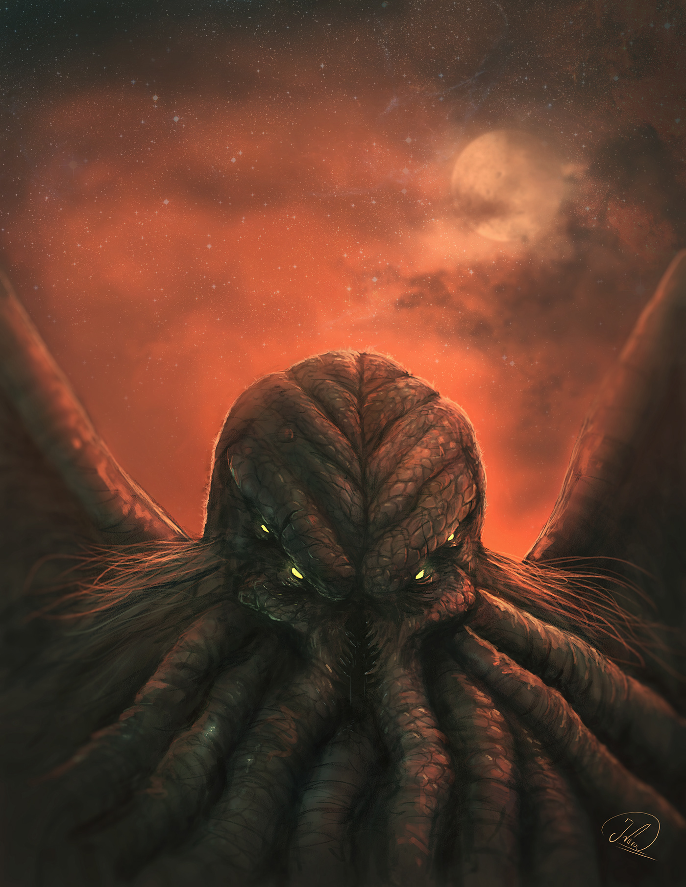 book illustration children creature Digital Art  dragon fantasy horror ILLUSTRATION  monster Terror