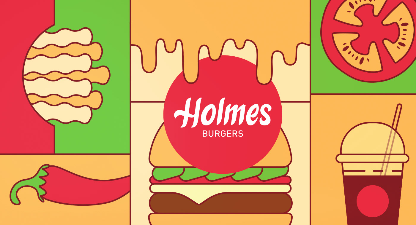 brand burger burger shop kids illustration Packaging take away visual identity