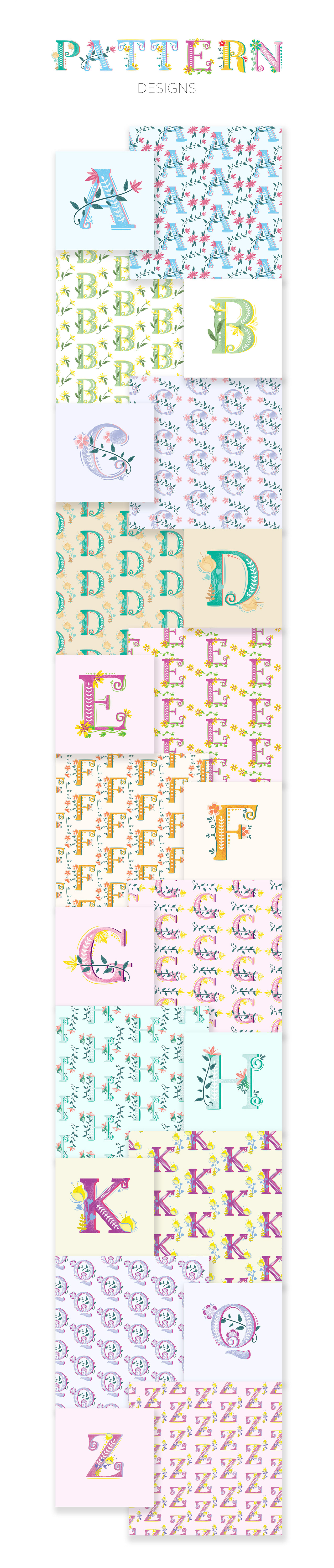 ILLUSTRATION  graphicdesign print floral alphabet typography   iphone Cases wacom