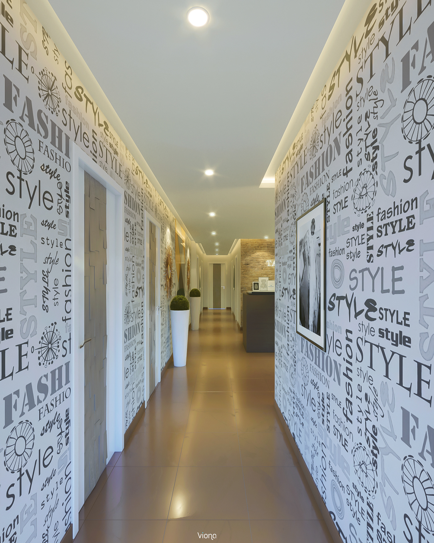 viona studio Interior design visual Render Office reception modern simple color