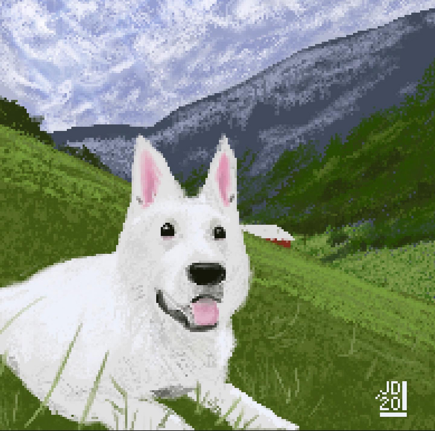 dog Drawing  ILLUSTRATION  outdoors pixel pixelart sketch Switzerland timelapse art