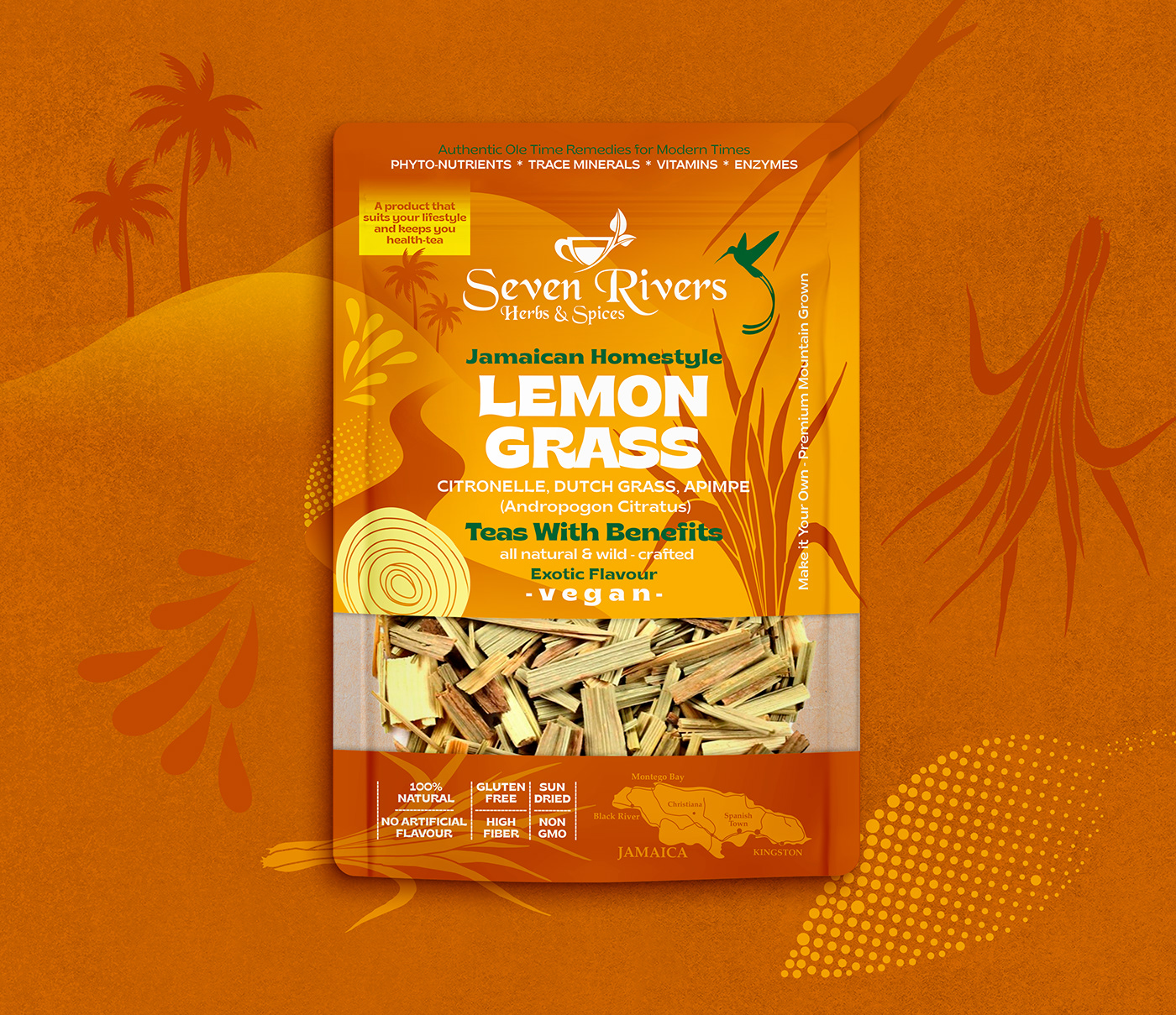 tea Packaging design fresh leaves sour sop