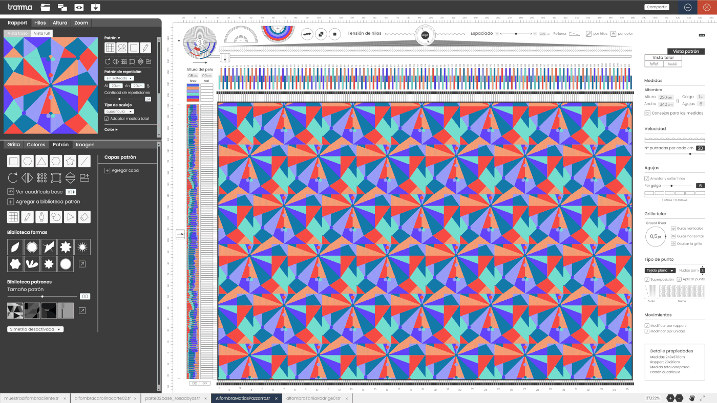 design pattern trama Software design programa diseño gráfico Gabriele fadu graphic design  Alfombra