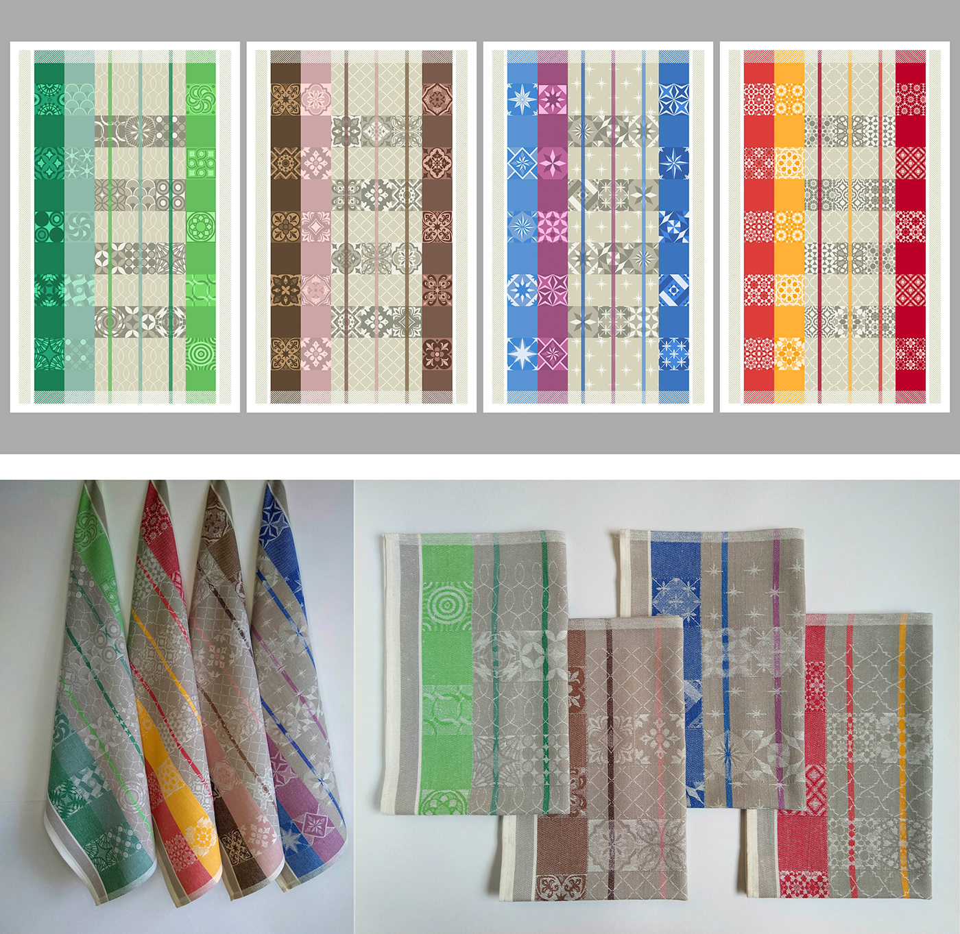 towels textile design  pattern design  tea towel linen Jacguard