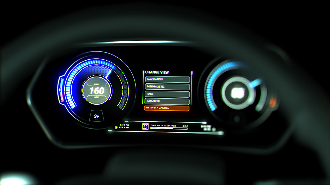 Car Dash  Car UI holographic Infotainment UI car dashboard dashboard