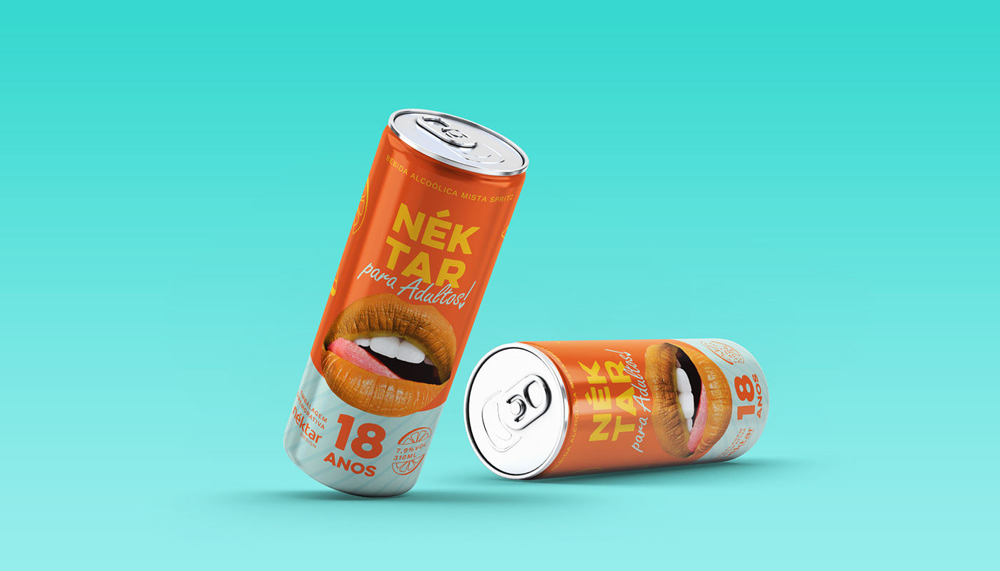 18 anos adulto can drink laranja lata Nektar orange promocional Spritz