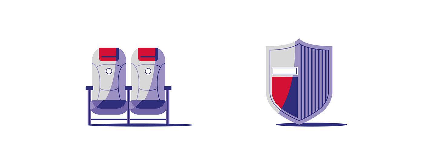 airberlin colorful airplane berlin Responive icons Website sport baggage ILLUSTRATION 