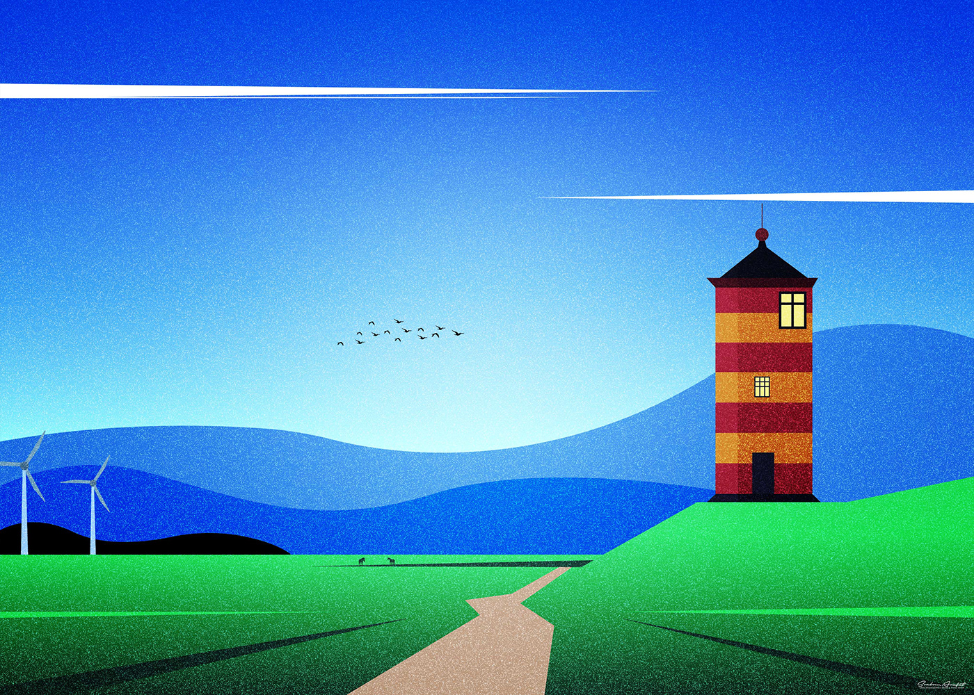 lighthouse Nature ILLUSTRATION  illustration landscape Landscape Landscape Design Lighthouse Illustration color
