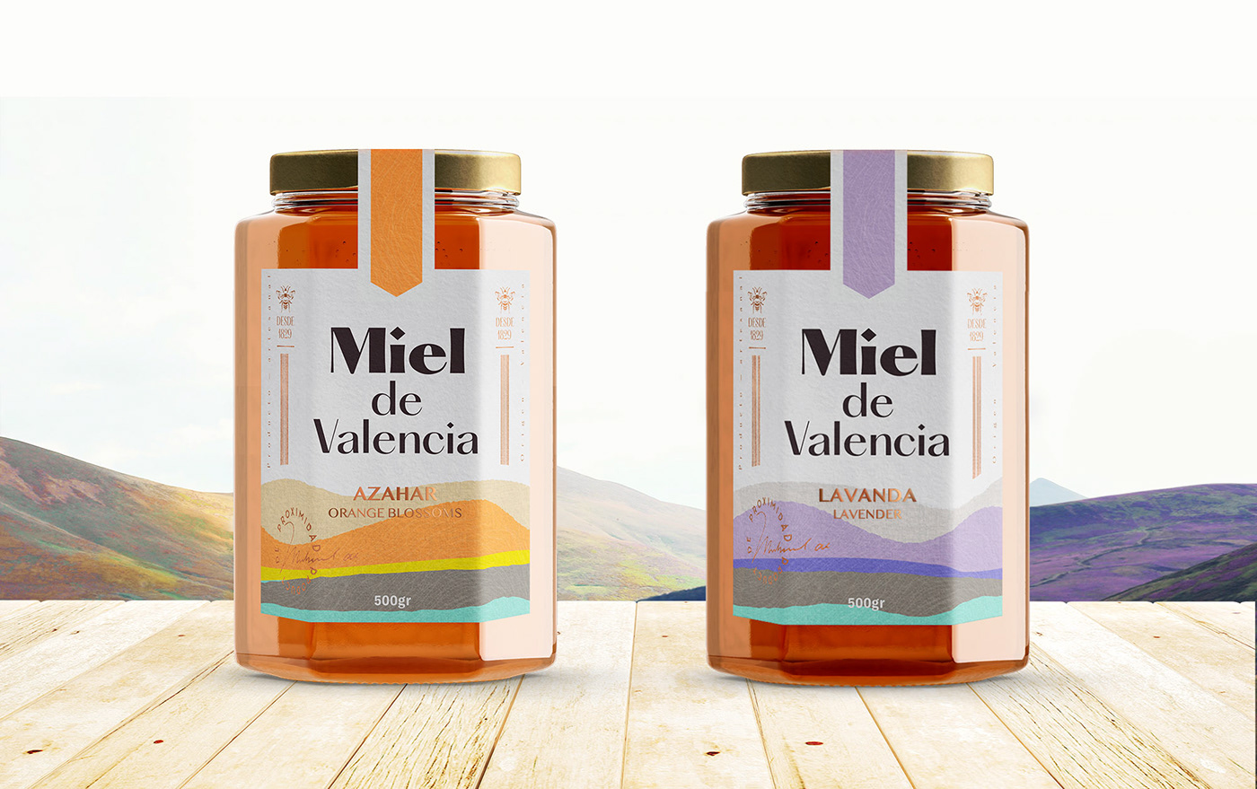 branding  design FMCG honey jar Label Packaging premium spain