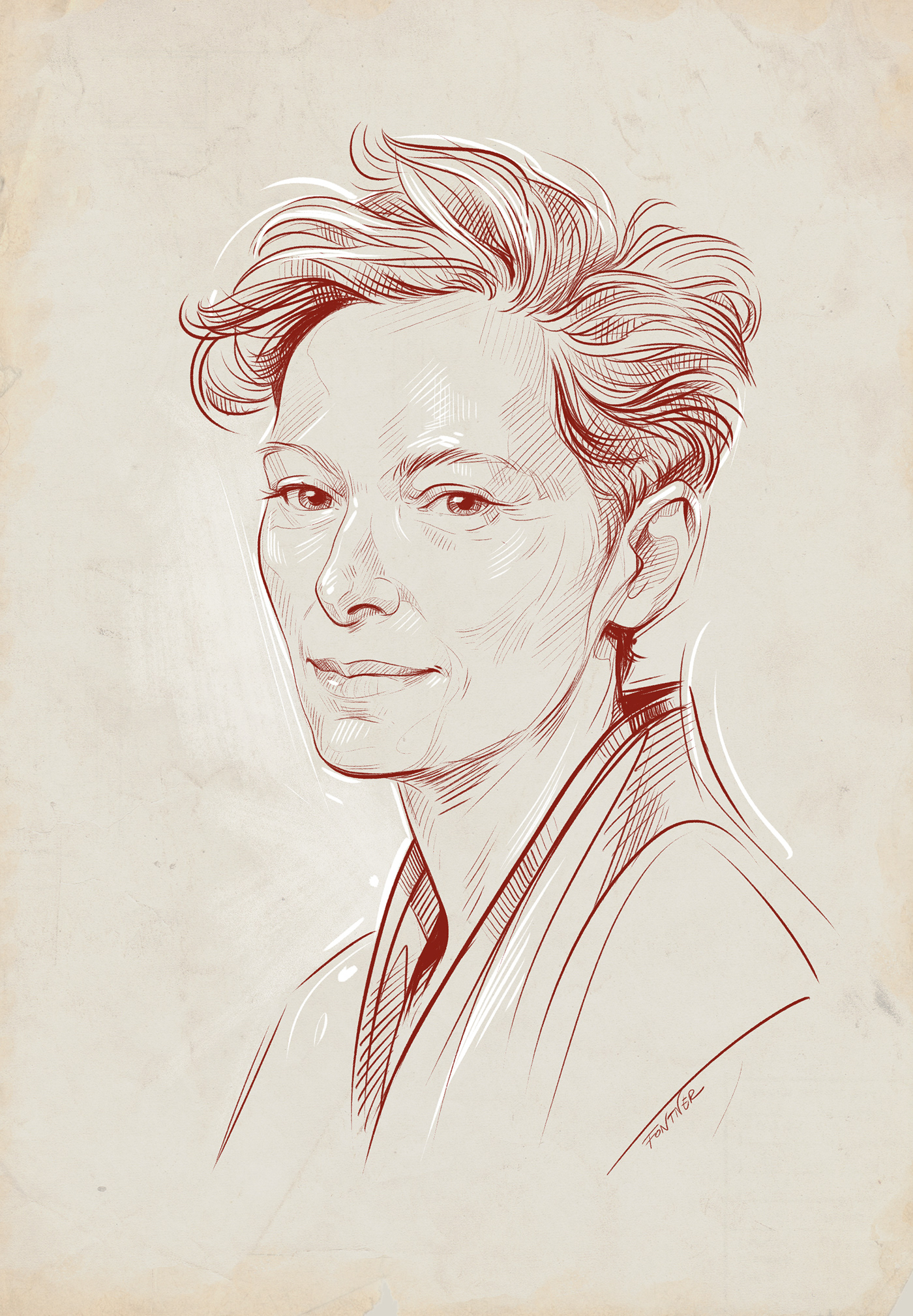 beauty Digital Art  Drawing  portrait sketch sketchbook Tilda Swinton digital illustration human face