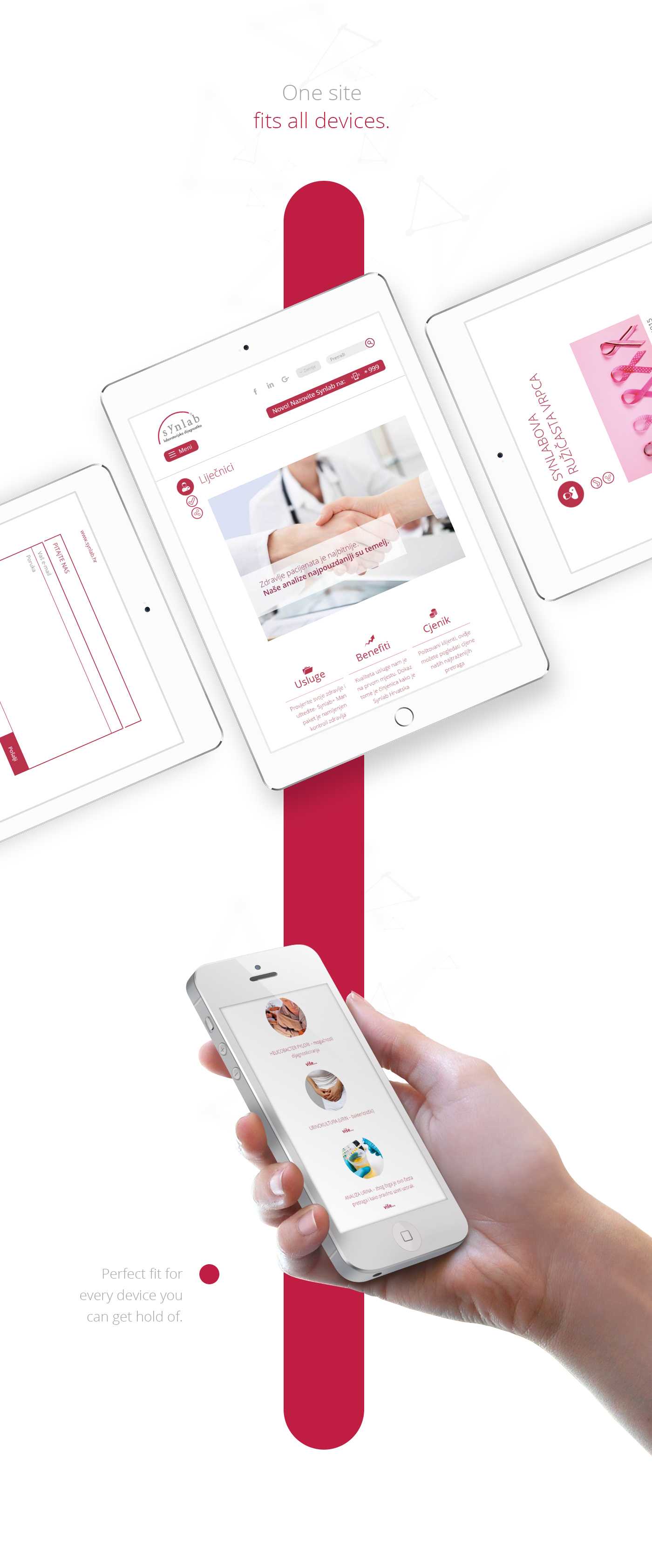 Croatia germany UI ux Web design red White agency Europe doctor content clinic hospital template