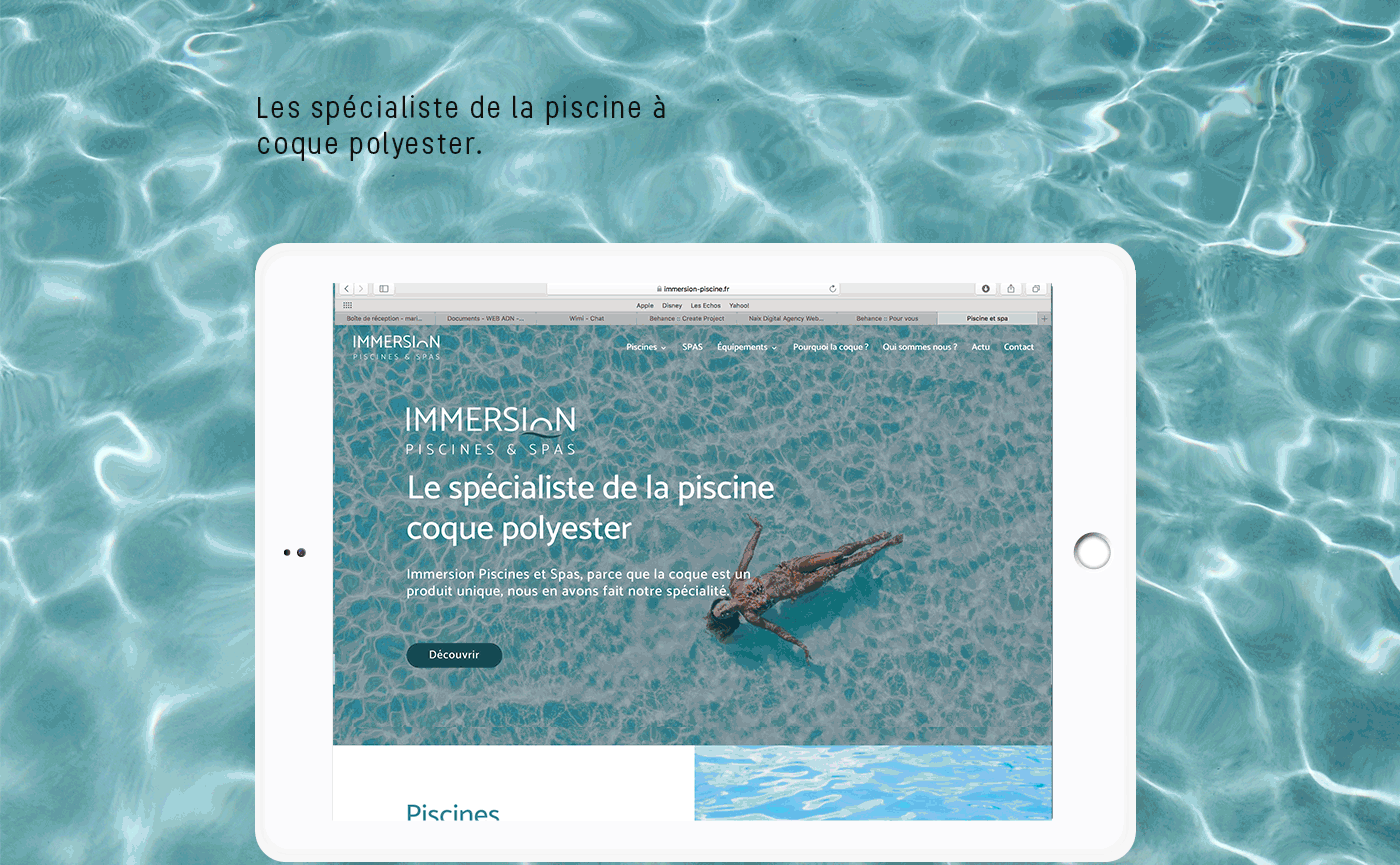 Website Webdesign Piscines spas water swimming pool