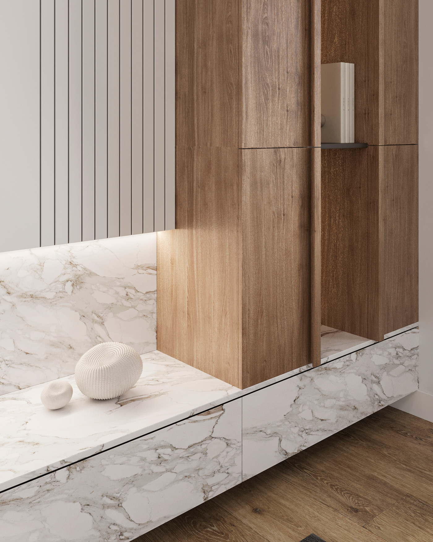 living room interior design  3D visualization 3ds max 3d modeling soft White brown Interior