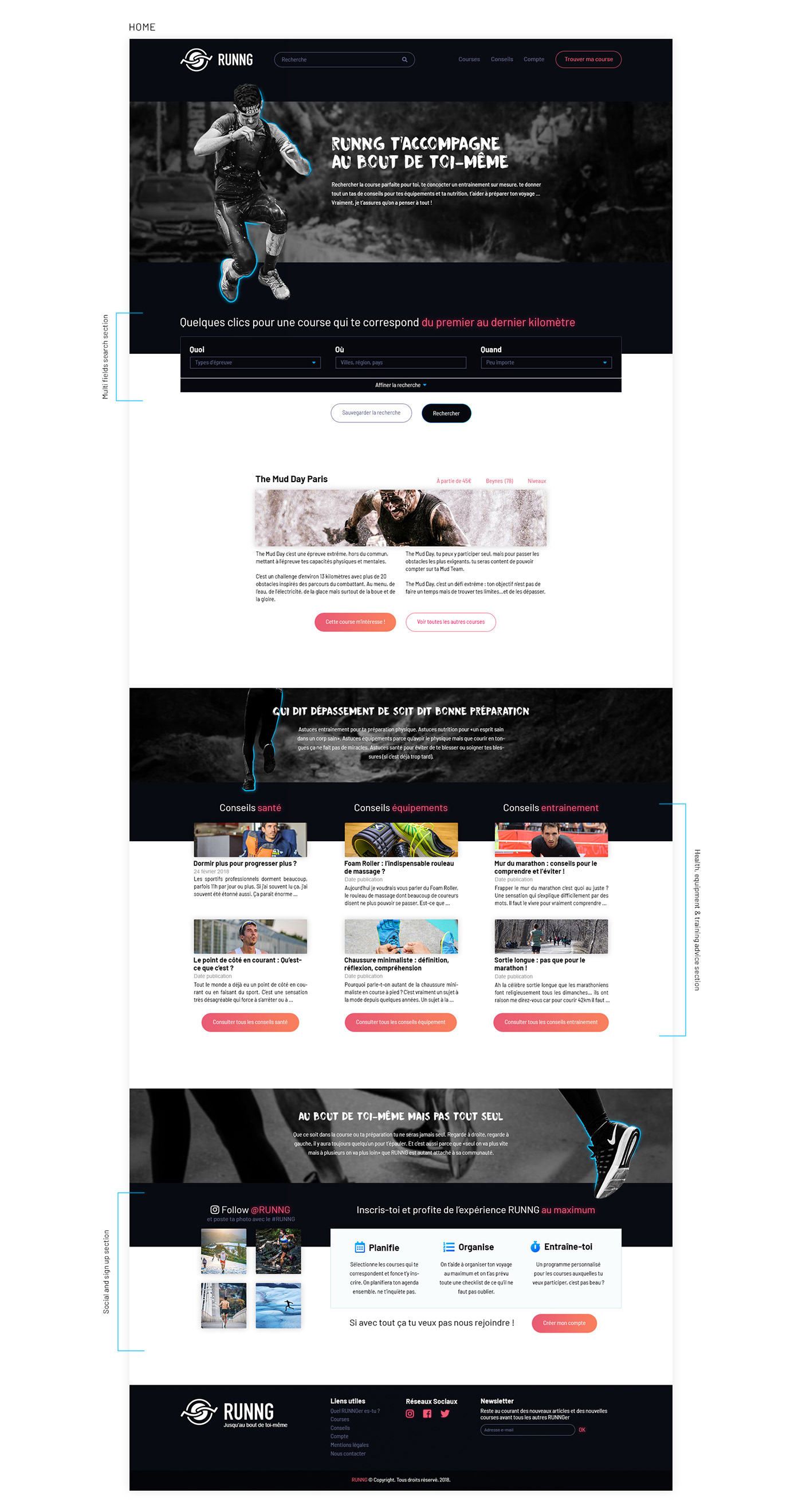 ui design Webdesign sport running webzine xtrem ux UI/UX ILLUSTRATION 