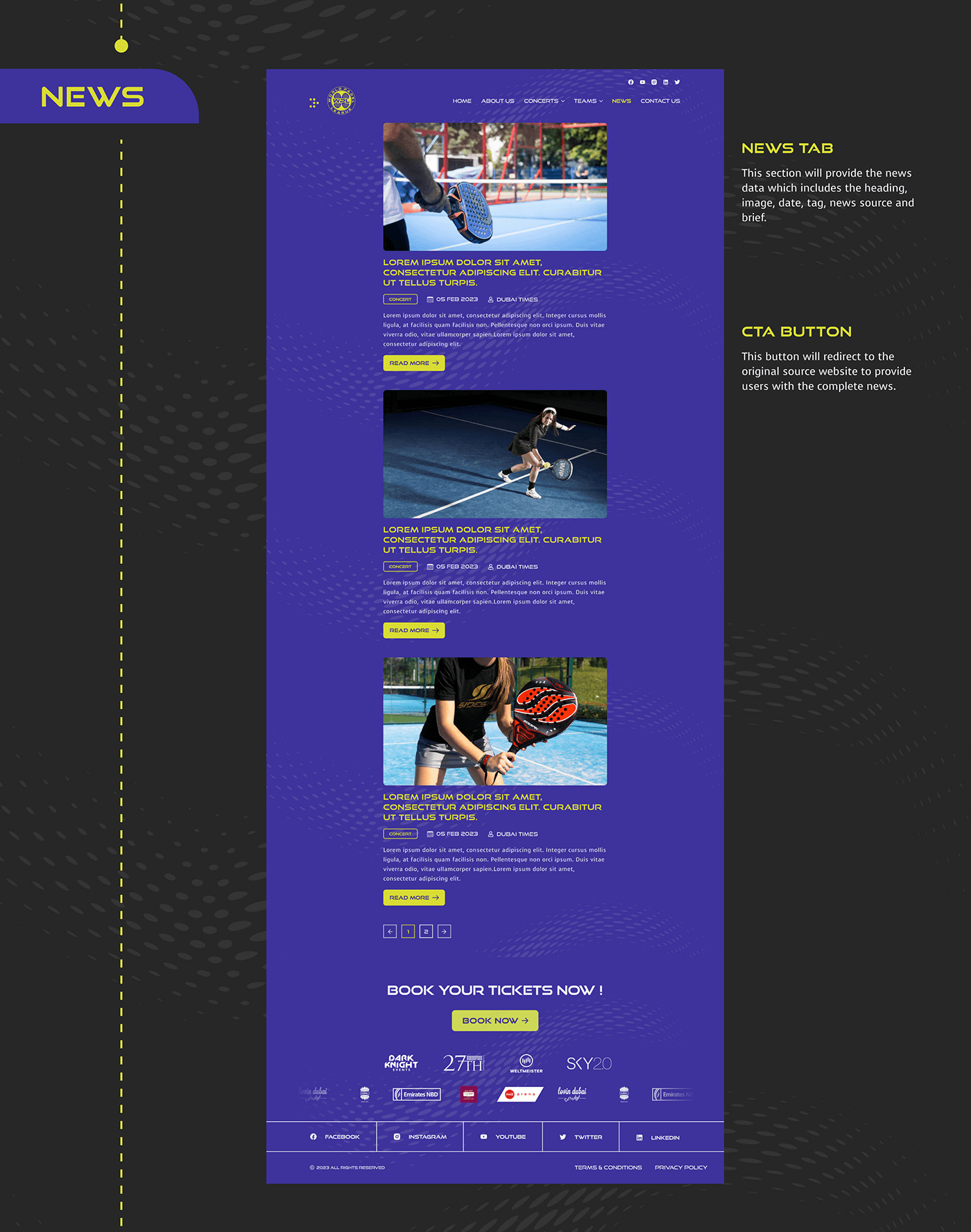 UI/UX research Web Design  Figma landing page sports Padel