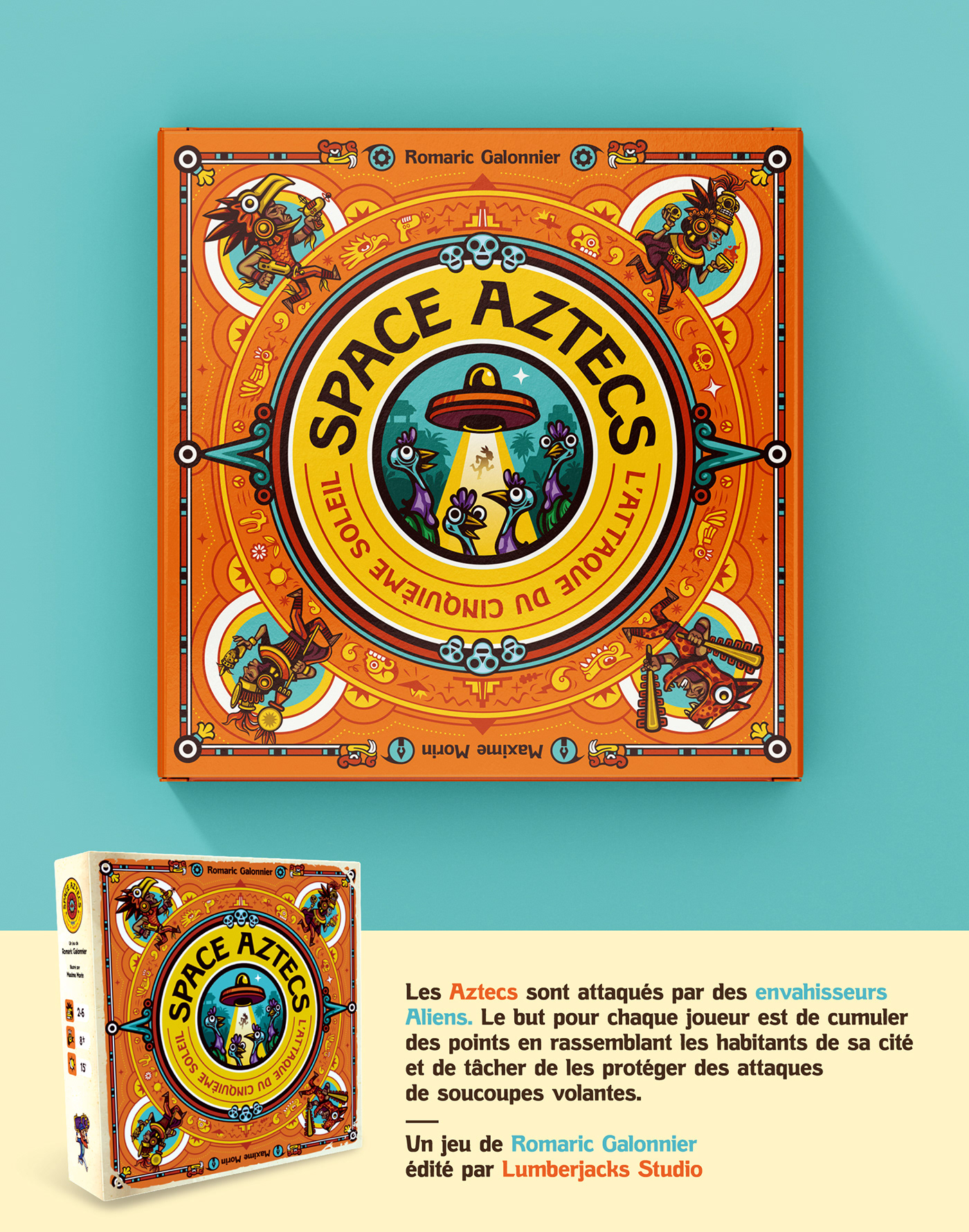 aliens aztecs board game flying saucers jeu de société Lumberjacks Studio Soucoupes Volantes