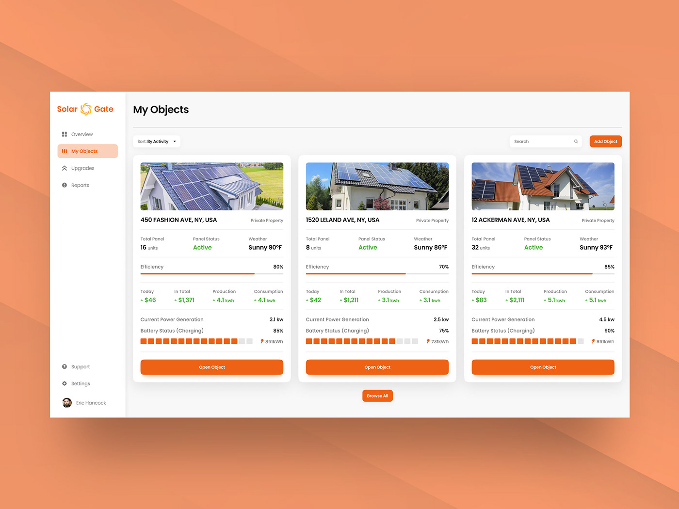 solar investing web app dashboard ui ux Sustainable financial SAAS Investment Green Energy