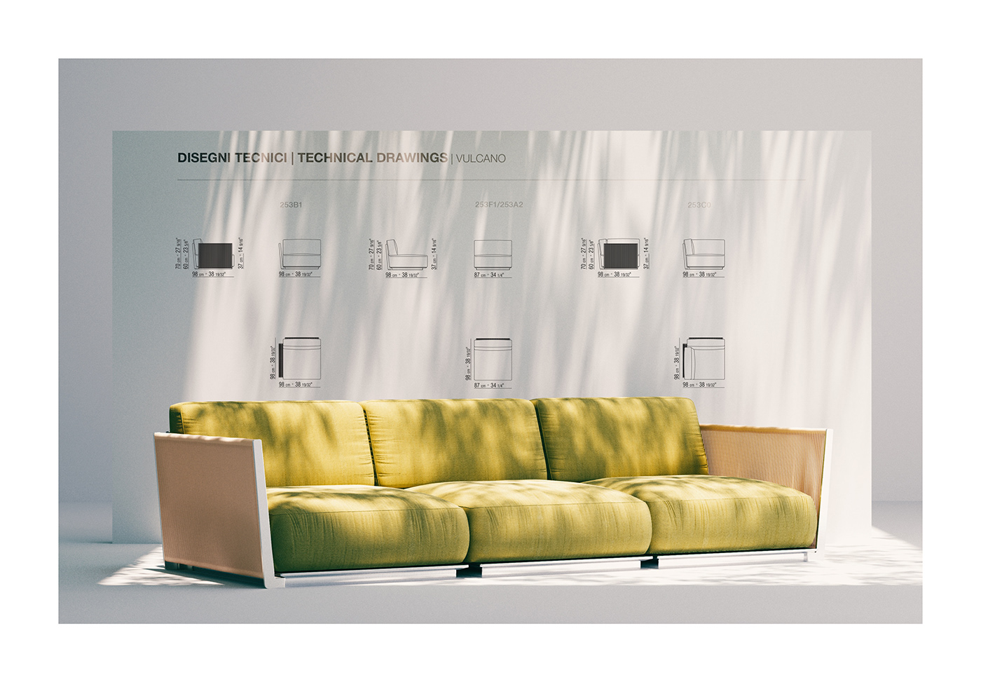 CGI Flexform furniture rendering sofa surreal