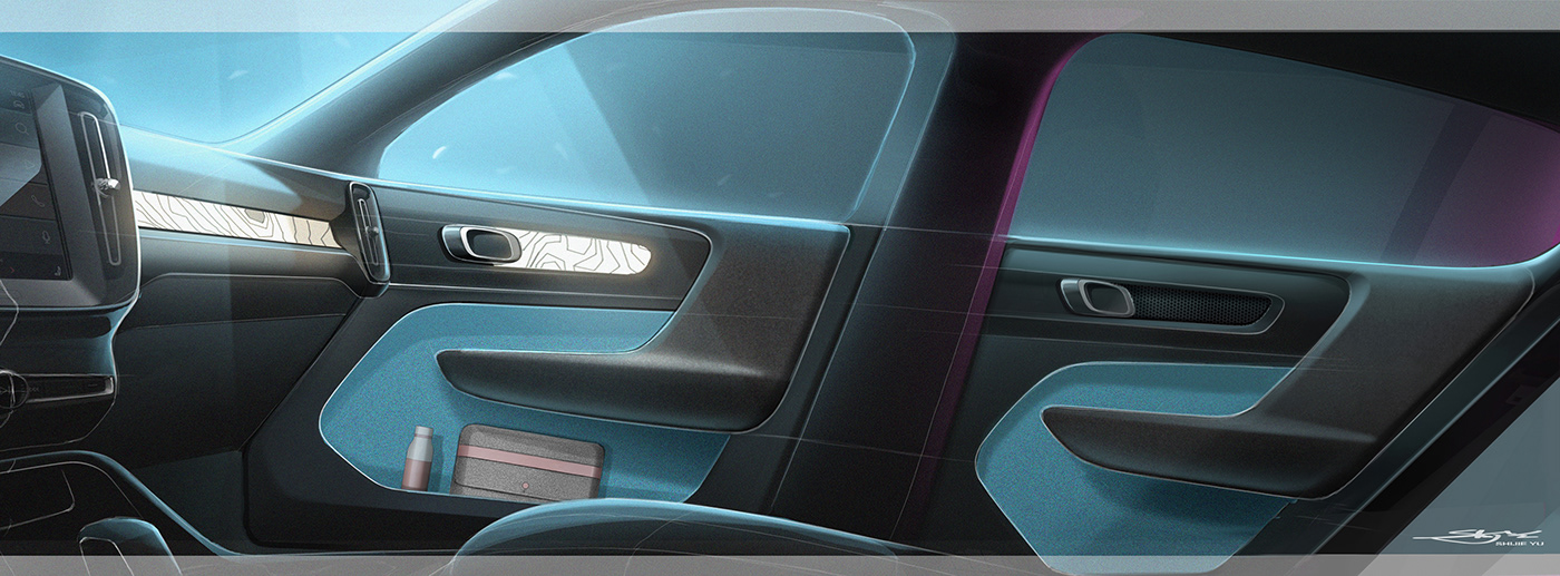 car Automotive design Automotive interior interior design  Volvo transportation sketch volvo design