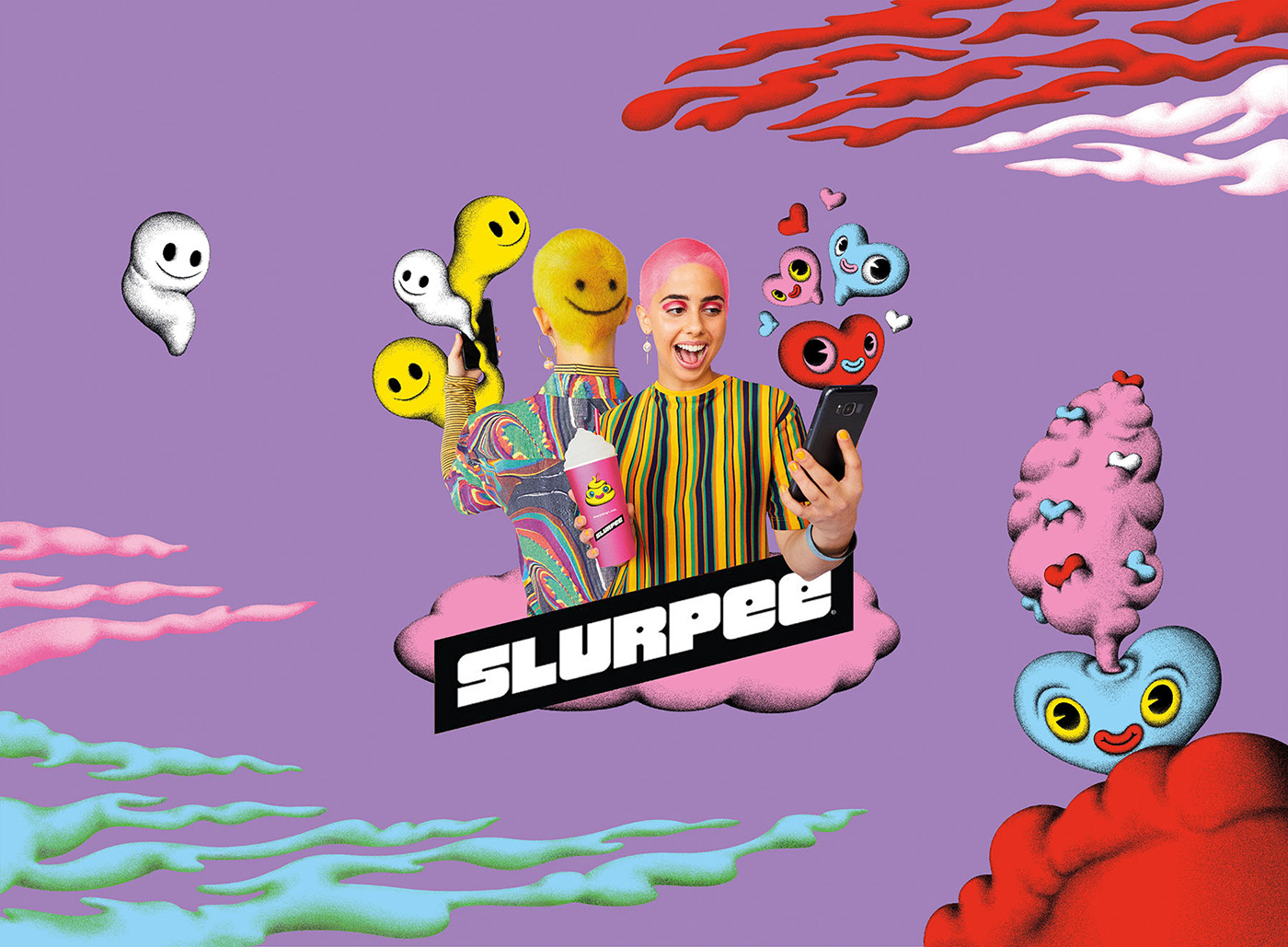 Artwork for Slurpee, applied to translites in 7-Eleven stores in the United States.