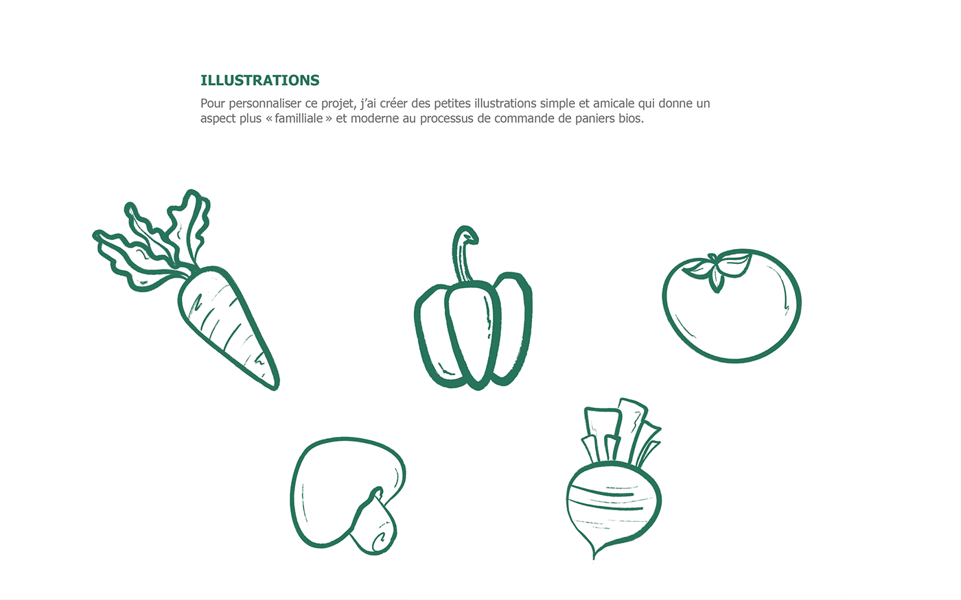 mise en page app design bio brand identity legumes
