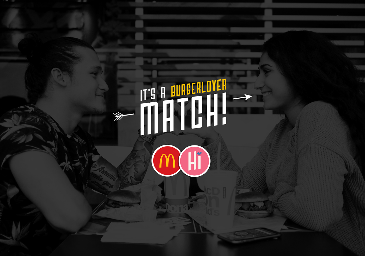 mcdonald's Dating app print pr Advertising  Sweden Love Food  burger
